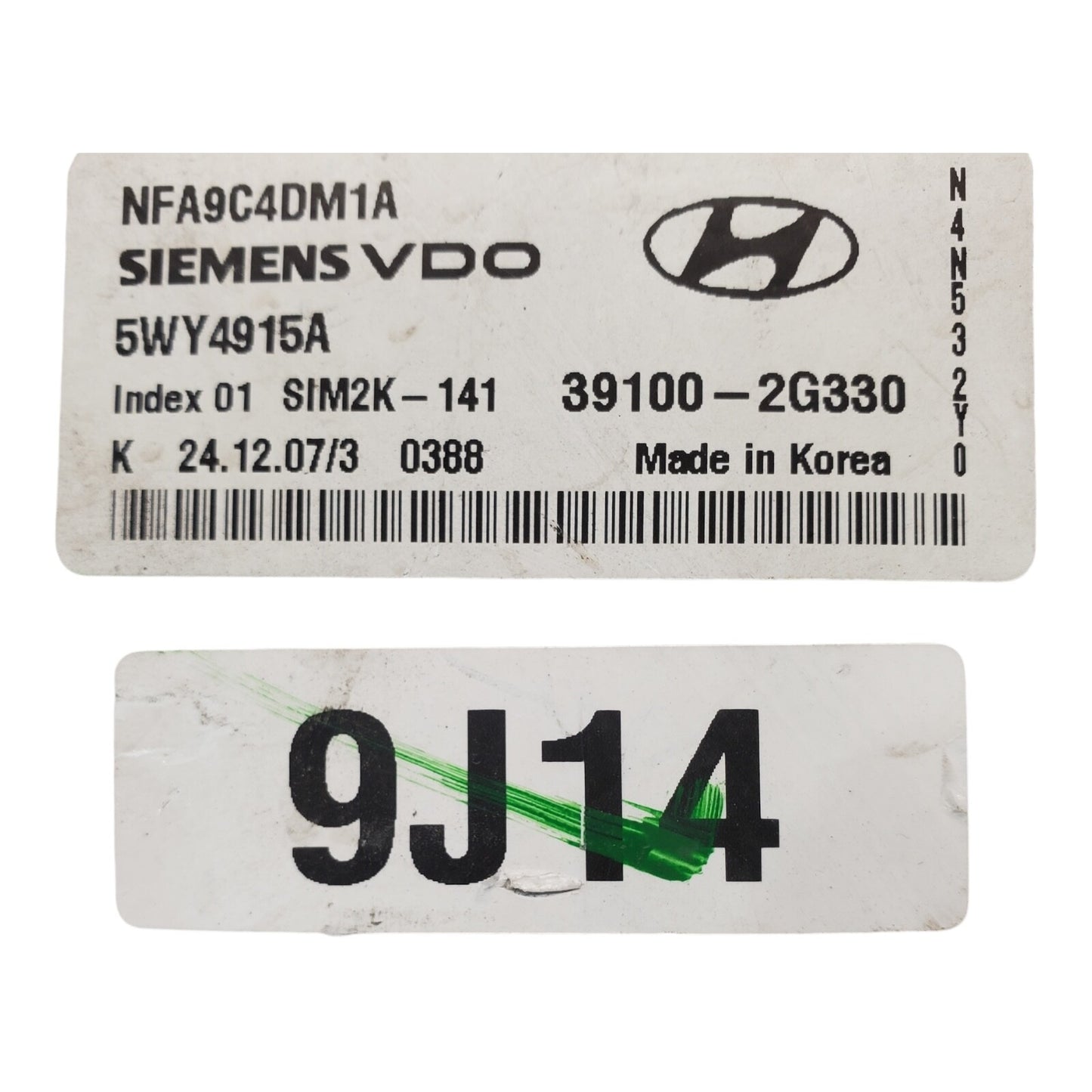 09-10 HYUNDAI SONATA COMPUTER BRAIN ENGINE CONTROL ECU ECM MODULE 39100-2G330