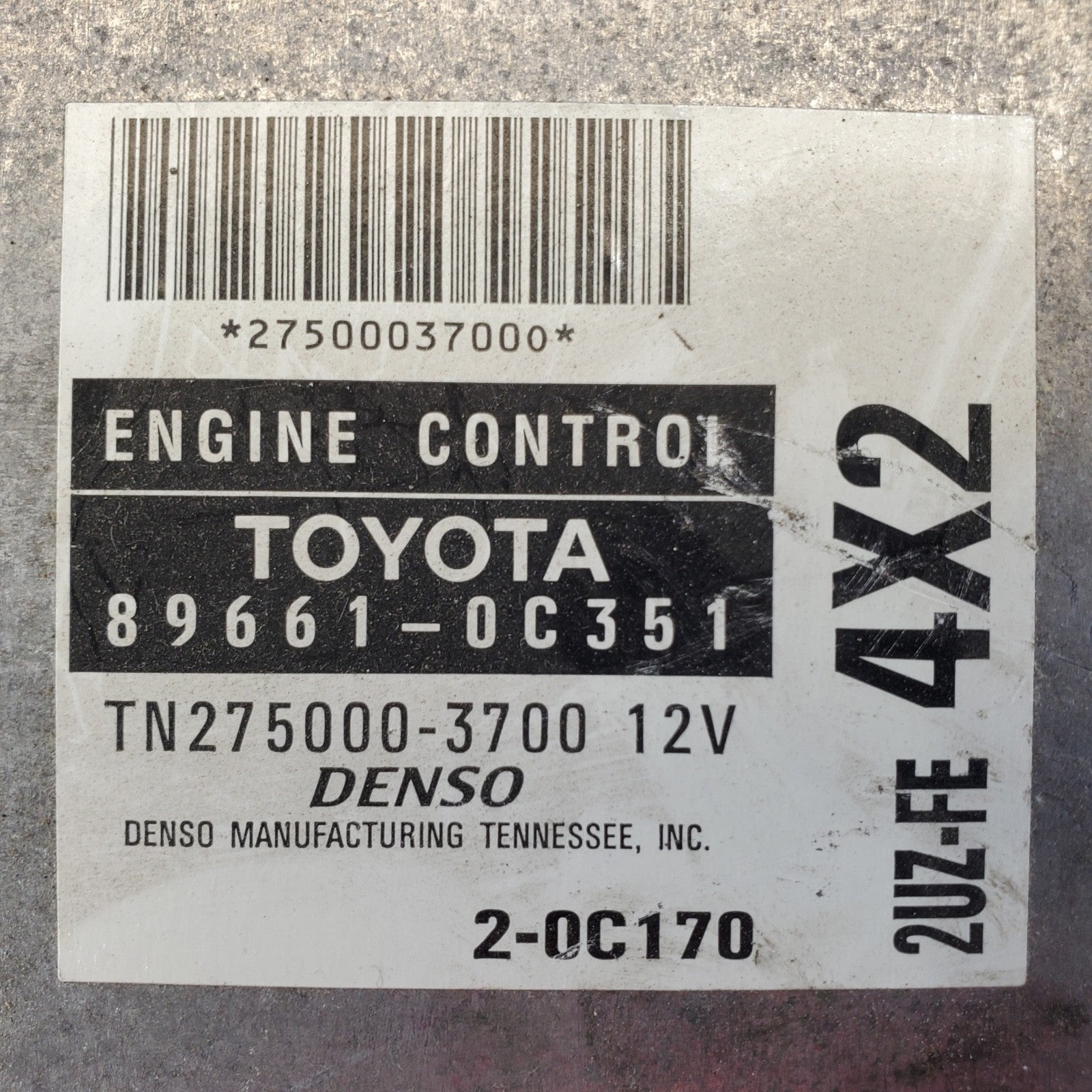 01-02 Toyota Tundra Engine Control Module ECM ECU Computer (MATCH 89661-0C351)