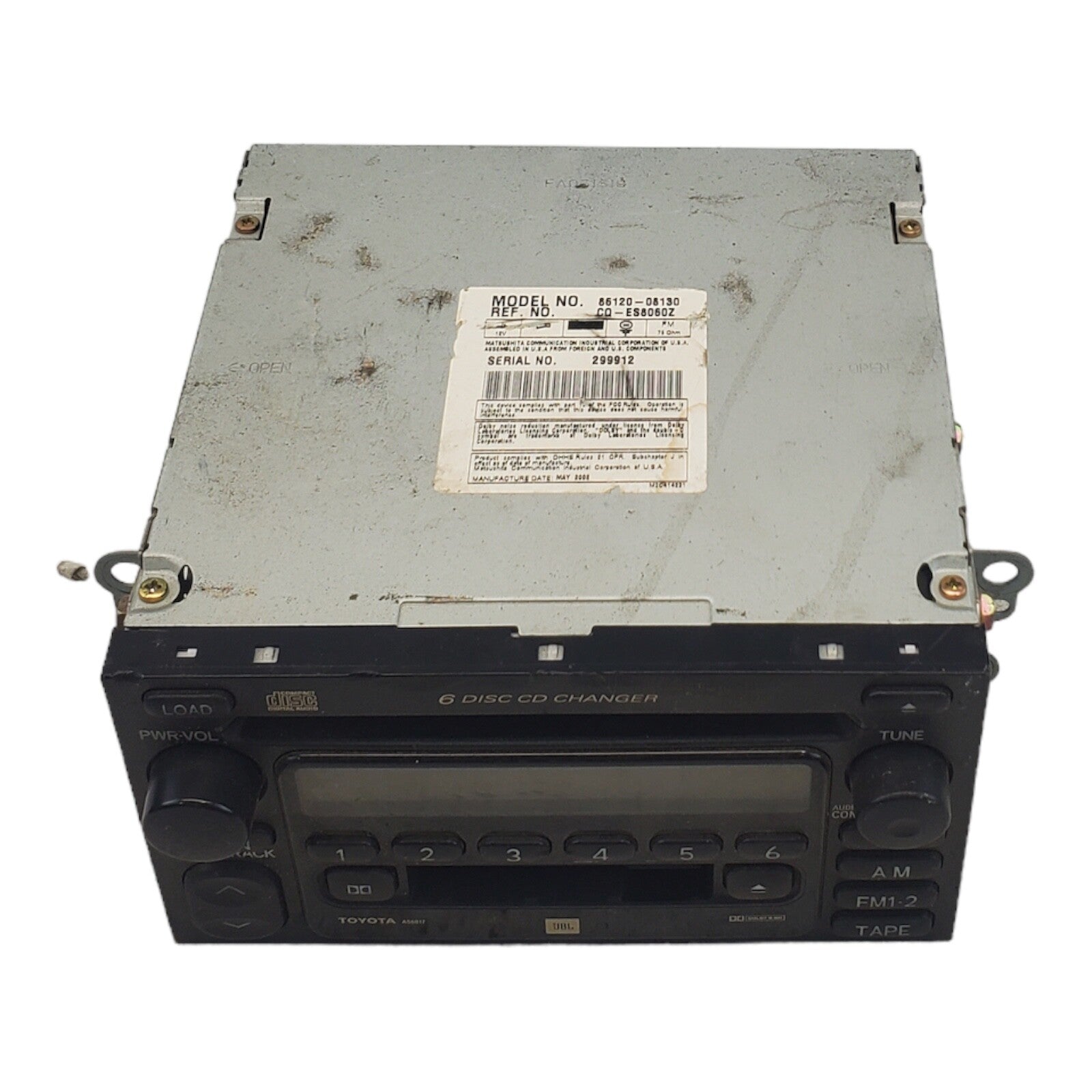 00-03 Toyota Solara SEQUOIA Radio Receiver Casette 6-Disc CD Changer 86120-08130