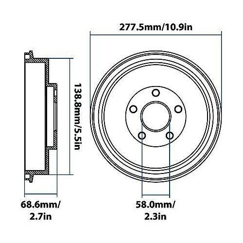 1997-2008 Subaru Forester/Impreza Rear Brake Drum