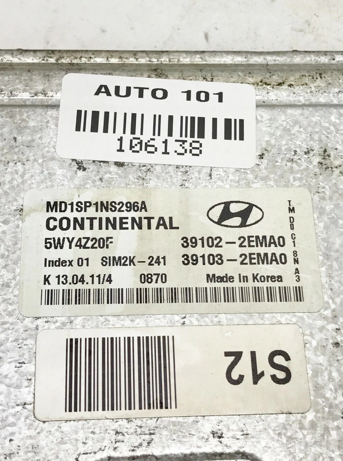 11 Hyundai Elantra Engine Control Module ECM Computer 39103-2EMA0