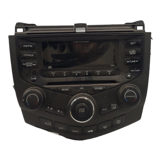 03-07 Honda Accord AM FM Radio CD Player Climate Control # 39050SDAA502