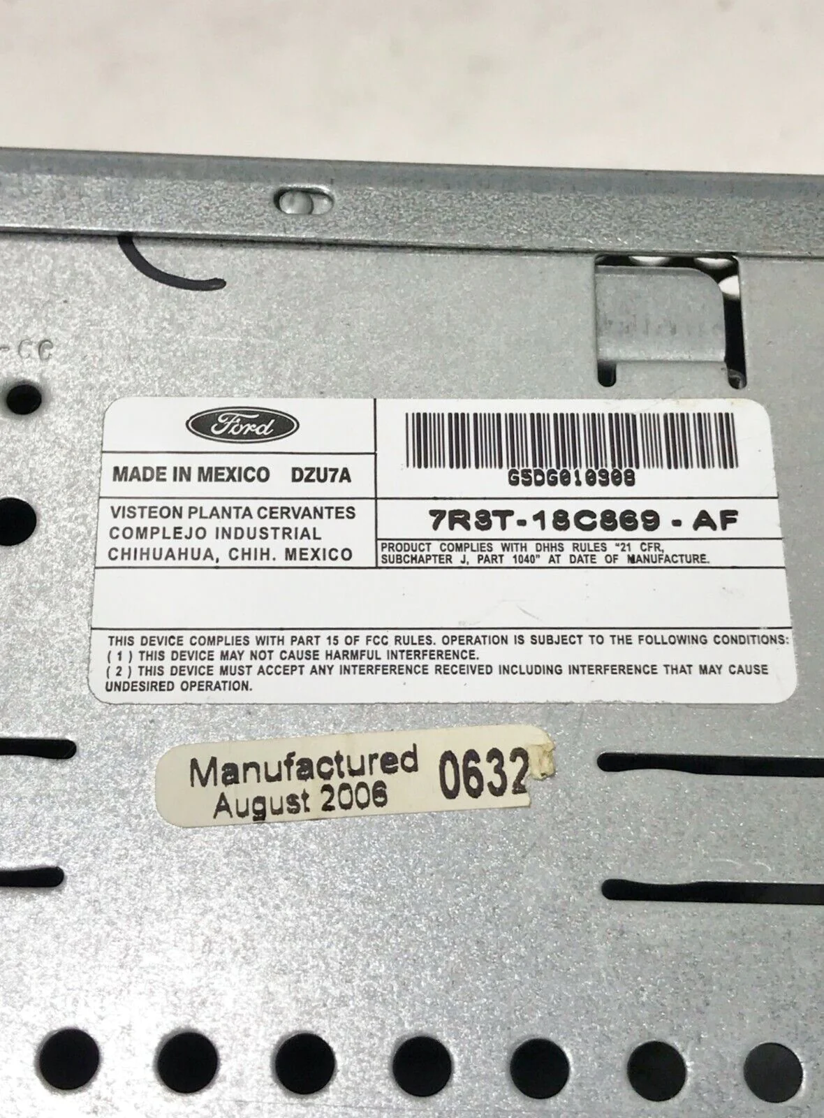 2007 Ford Mustang AM FM Radio & CD Player 7R3T-18C869-AF