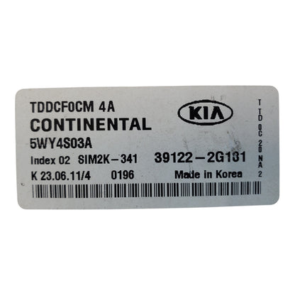 11-13 Kia Forte 39122-2G181 Computer Brain Engine Control ECU ECM EBX Module