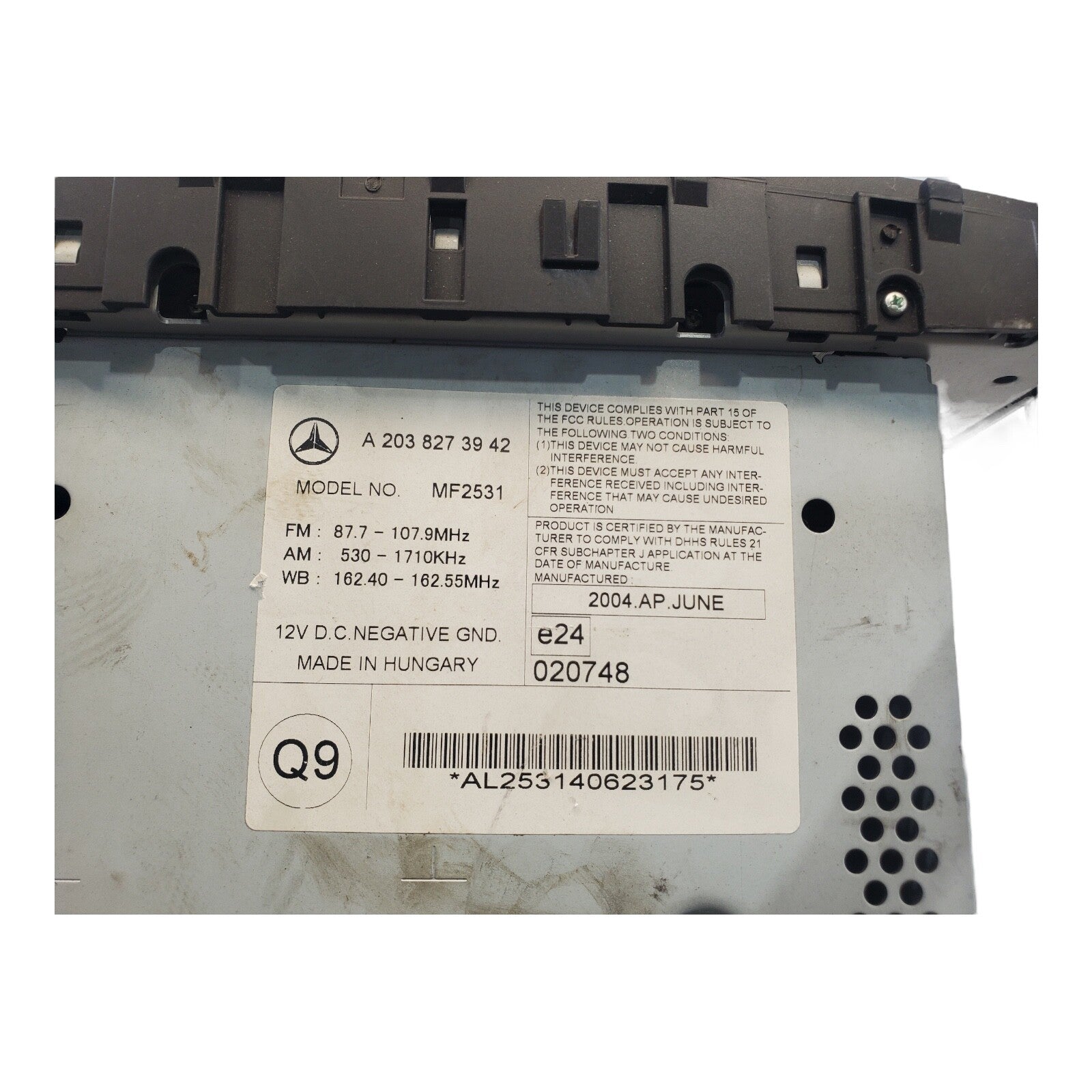 05-07 Mercedes W203 C240 C230 Radio Stereo Audio Head Unit AM FM CD Player OEM