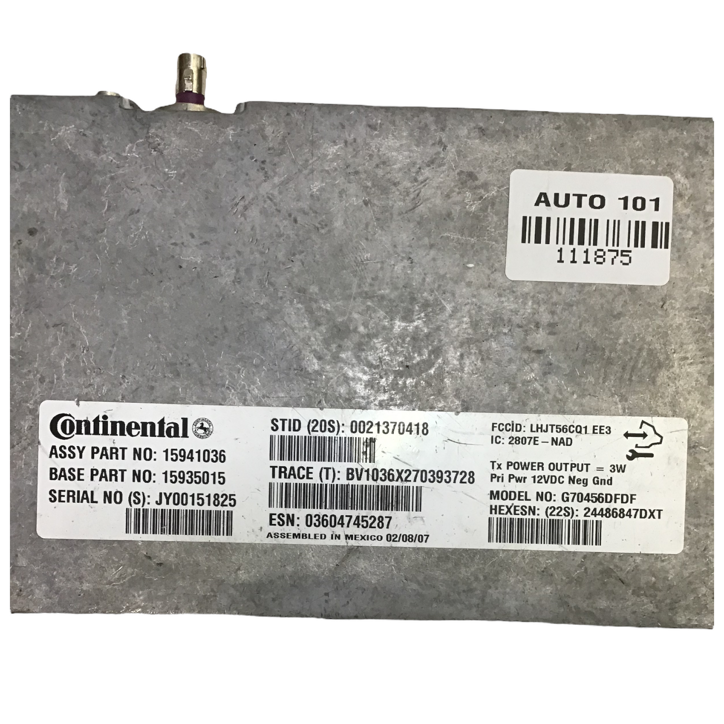 2007 07 08 GMC SIERRA ONSTAR COMMUNICATION CONTROL MODULE 15941036 15935015 OEM