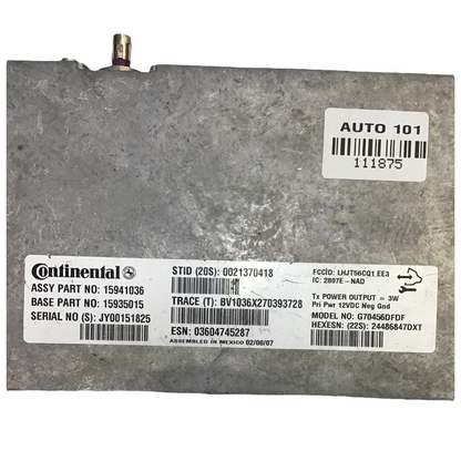 2007 07 08 GMC SIERRA ONSTAR COMMUNICATION CONTROL MODULE 15941036 15935015 OEM