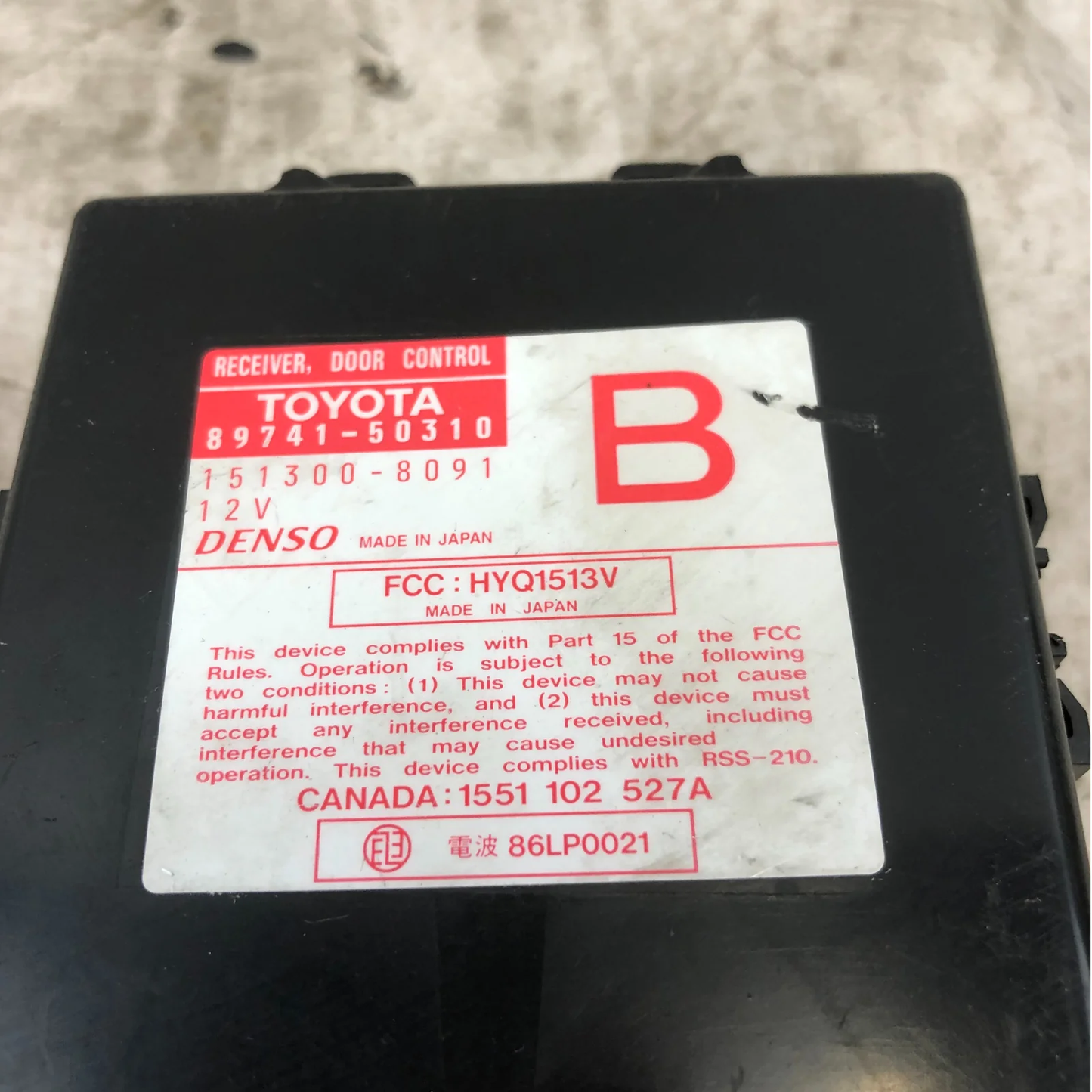 1998 - 2000 LEXUS LS400 DOOR RECEIVER CONTROL MODULE 89741-50310 OEM 98 - 00
