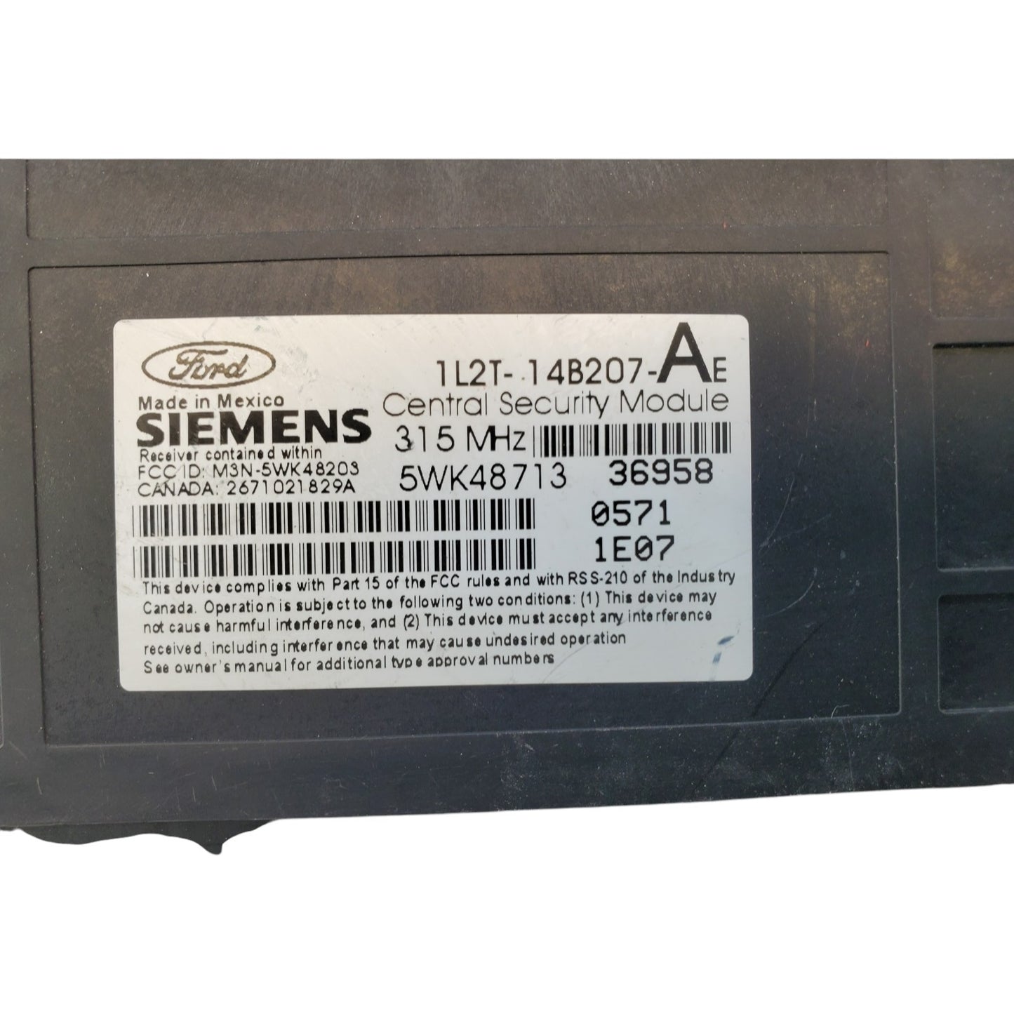 2002 FORD EXPLORER REMOTE KEYLESS ENTRY MODULE 1L2T-14B207-AE