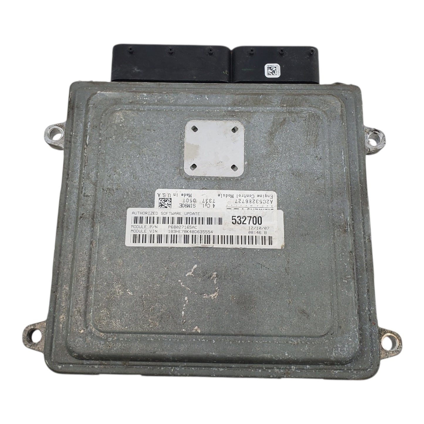 OEM 68027165AC - 08 DODGE CALIBER 2.4L CVT AWD FED ECM COMPUTER