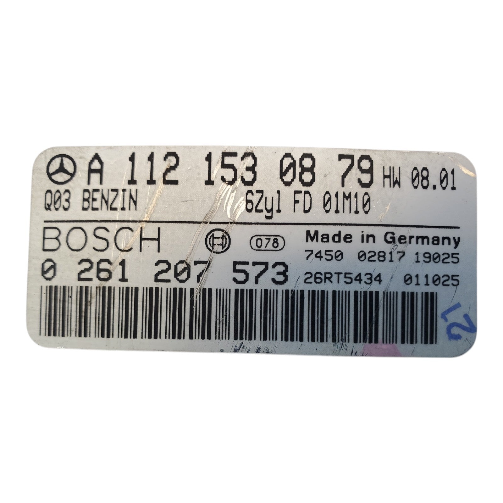 01-03 MERCEDES CLK320 ENGINE COMPUTER CONTROL MODULE ECU 1121530879