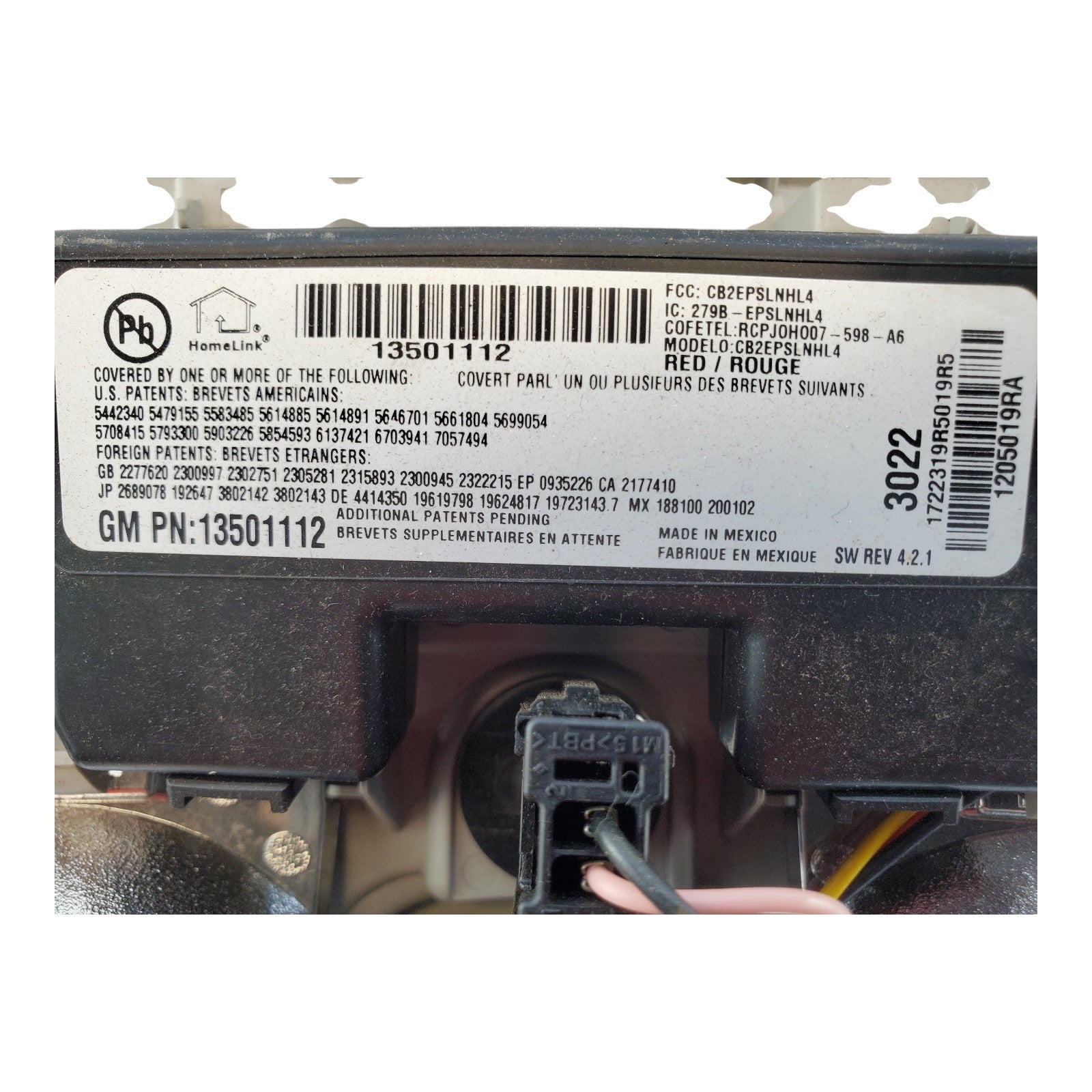 2016-2017 GMC Terrain Overhead Roof Console  Gray OEM A2285