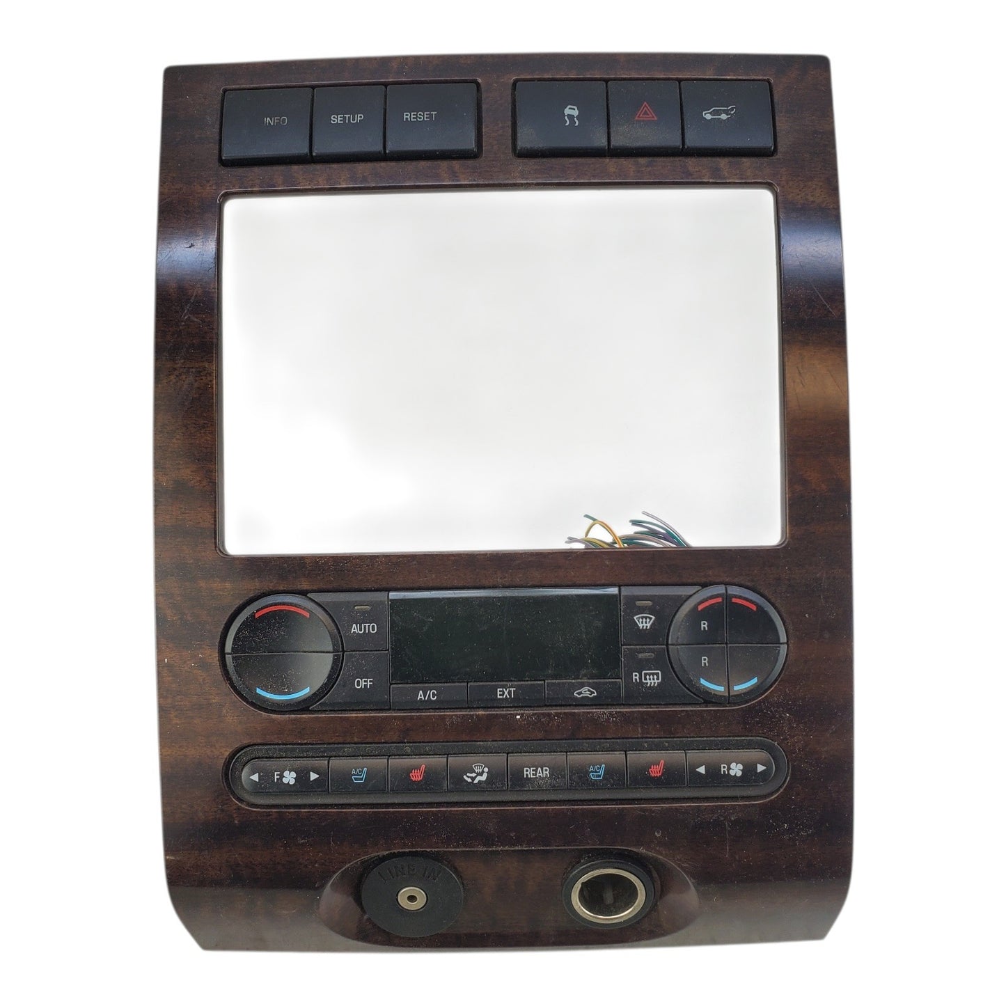 07-14 Ford Expedition Radio Bezel Climate Control Unit 7L14-7804302-A Woodgrain