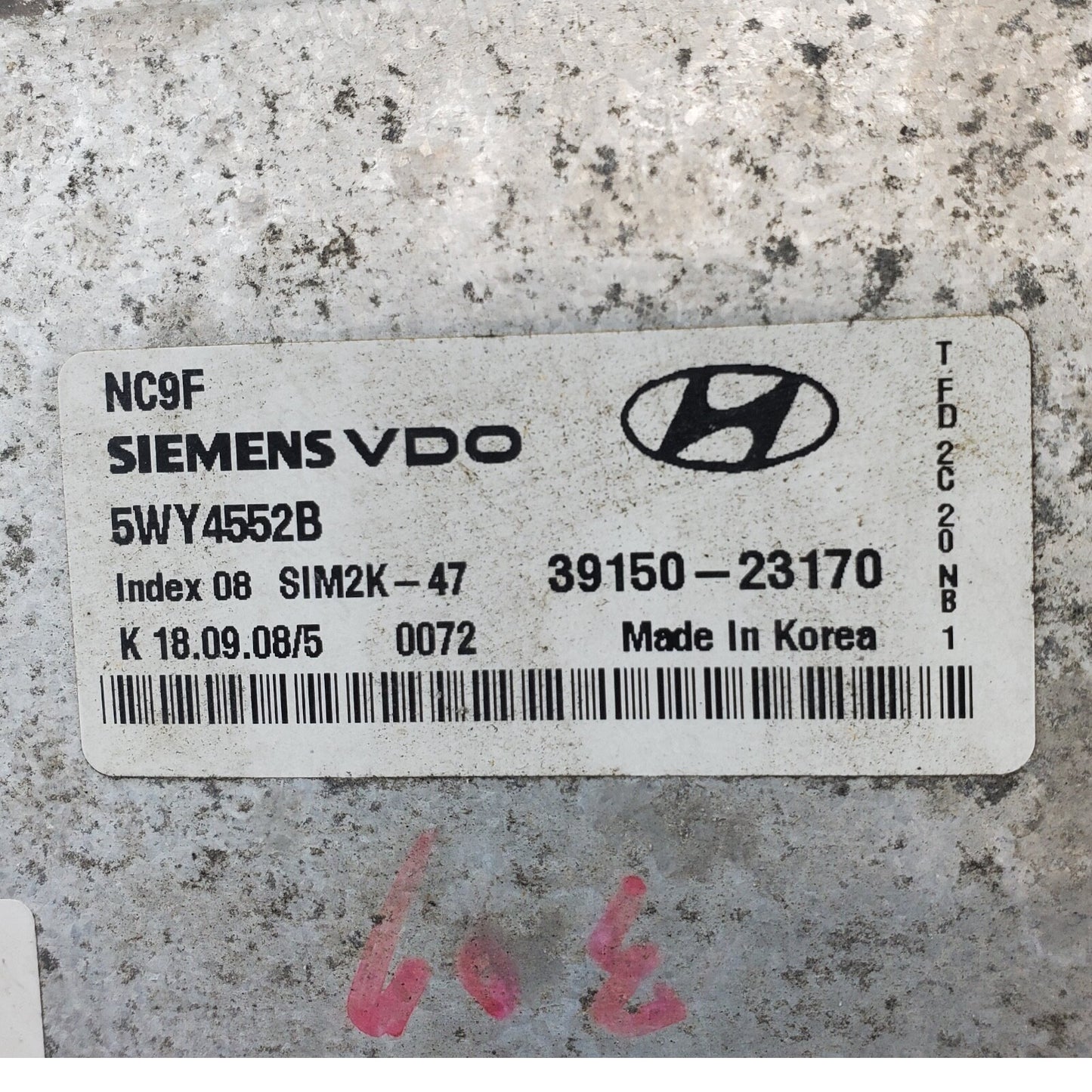 2009-2012 HONDA ELANTRA ECU ECM COMPUTER 39150-23170