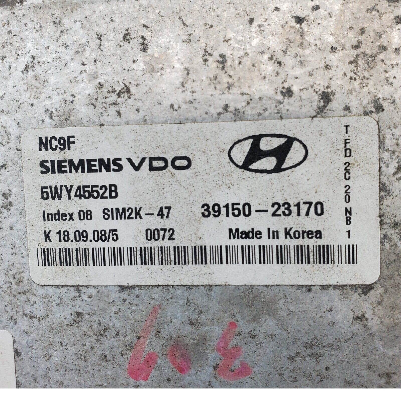 2009-2012 HONDA ELANTRA ECU ECM COMPUTER 39150-23170