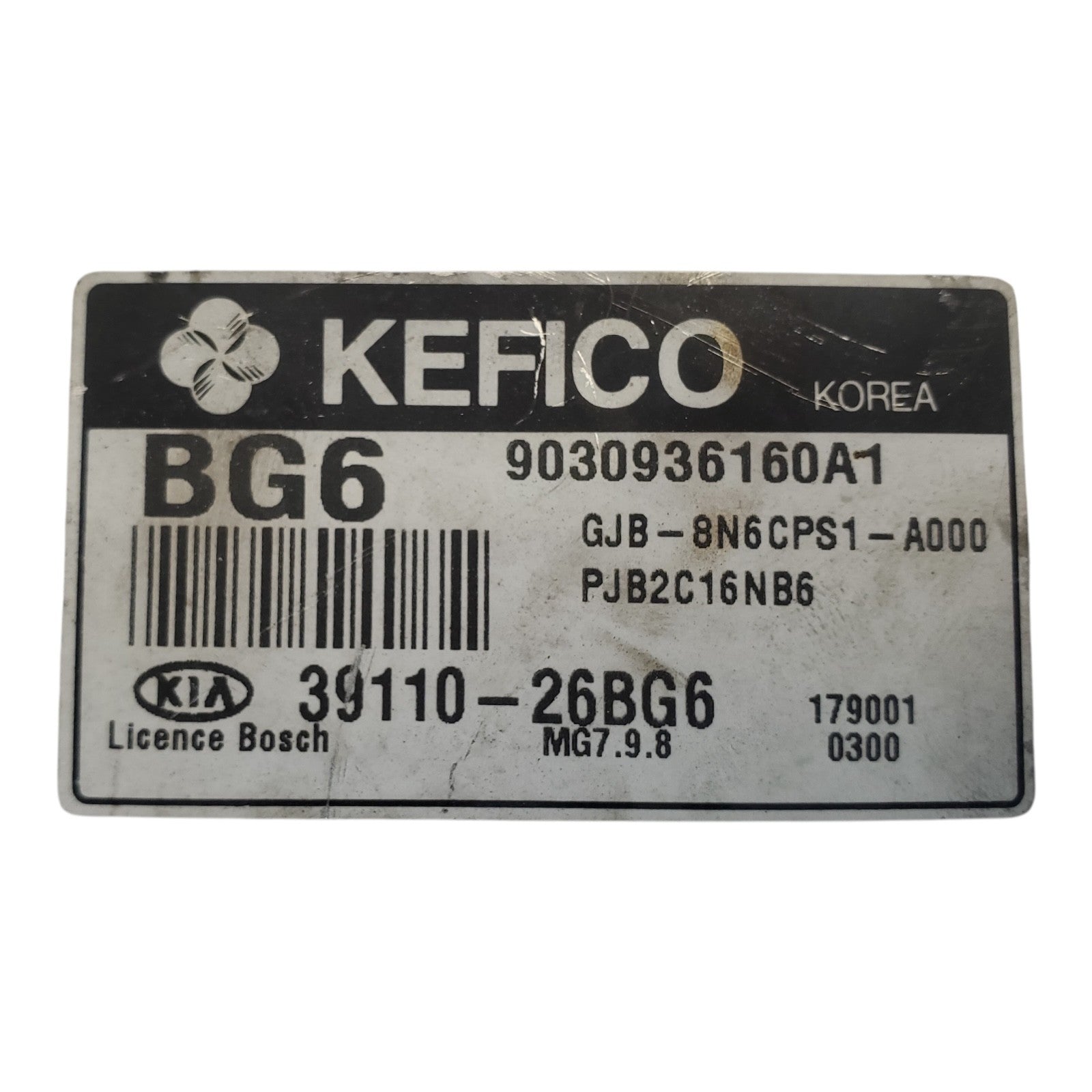 2007 - 2009 Kia Rio Powertrain Engine Computer Module 1.6L  A/T  39110-26BG6