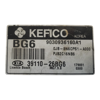 2007 - 2009 Kia Rio Powertrain Engine Computer Module 1.6L  A/T  39110-26BG6