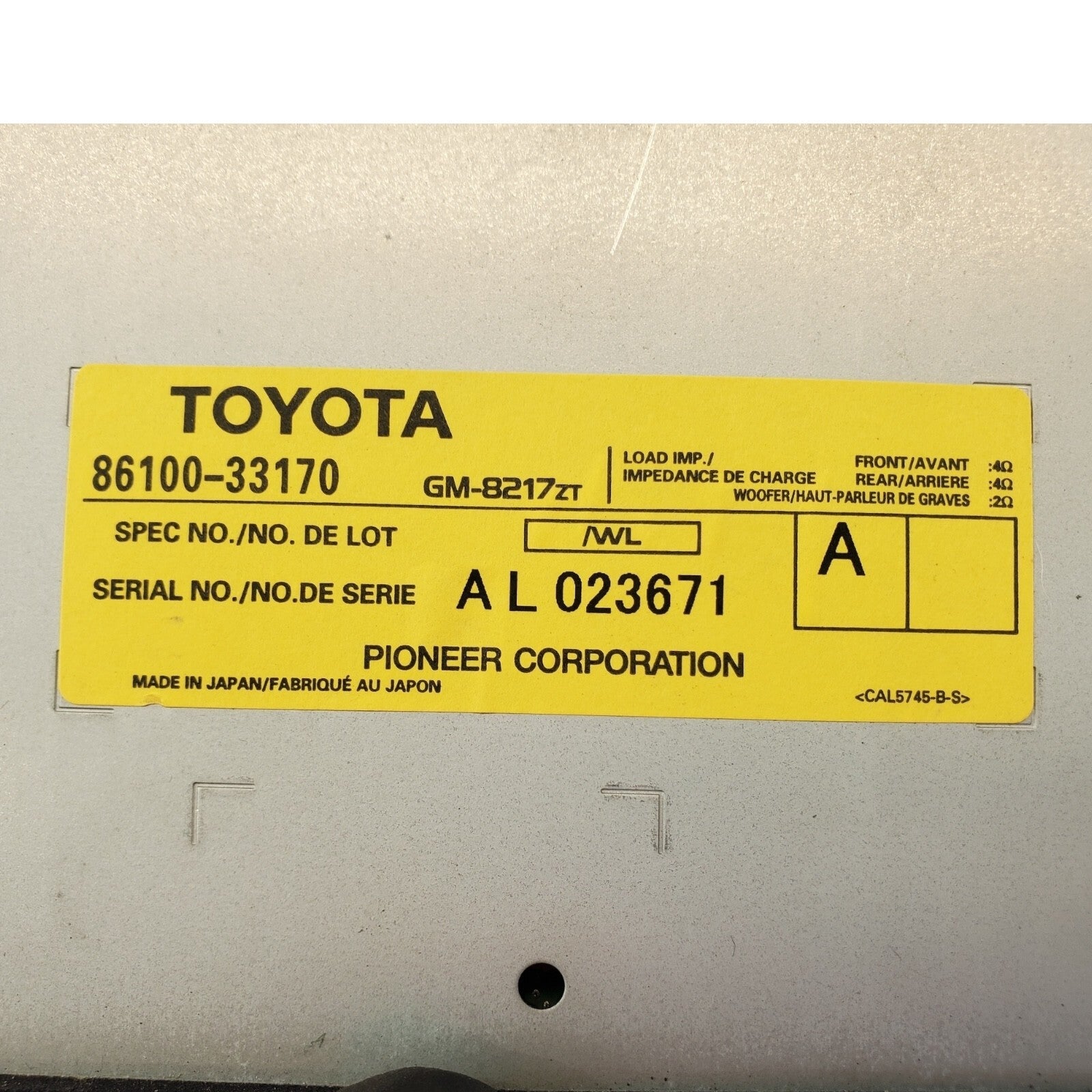 02 03 Lexus ES300 Radio Audio Equipment Sound Amplifier AMP 86100-33170 OEM