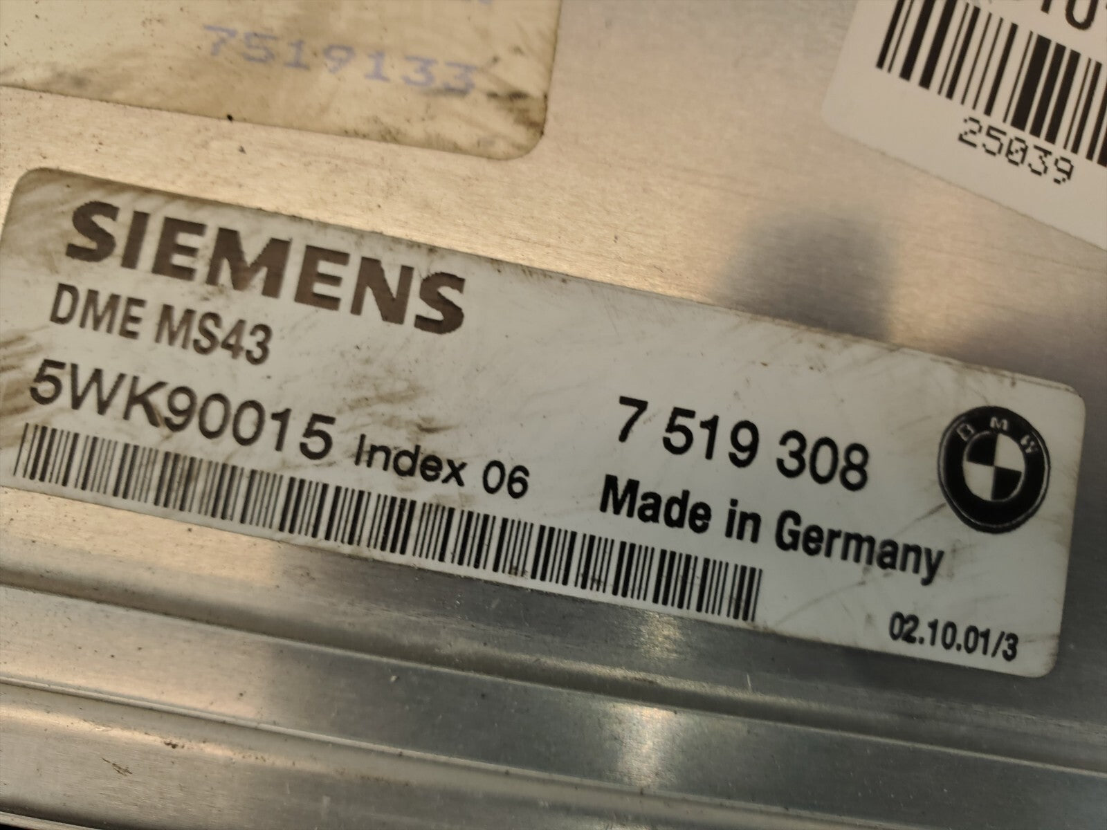 01-03 BMW 530i Engine Computer Control Module 5WK90015 OEM