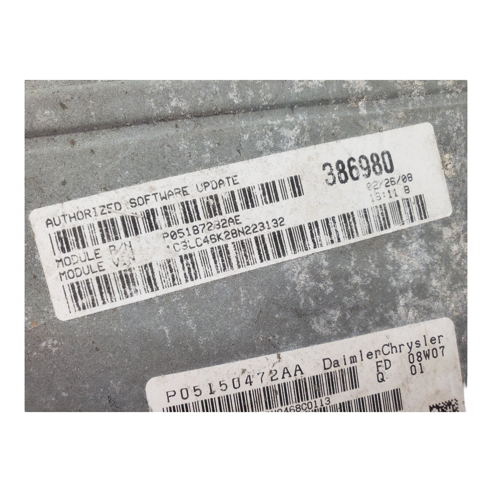 08 Sebring Avenger 2.4L ECU ECM Engine Control Module 05187232AD