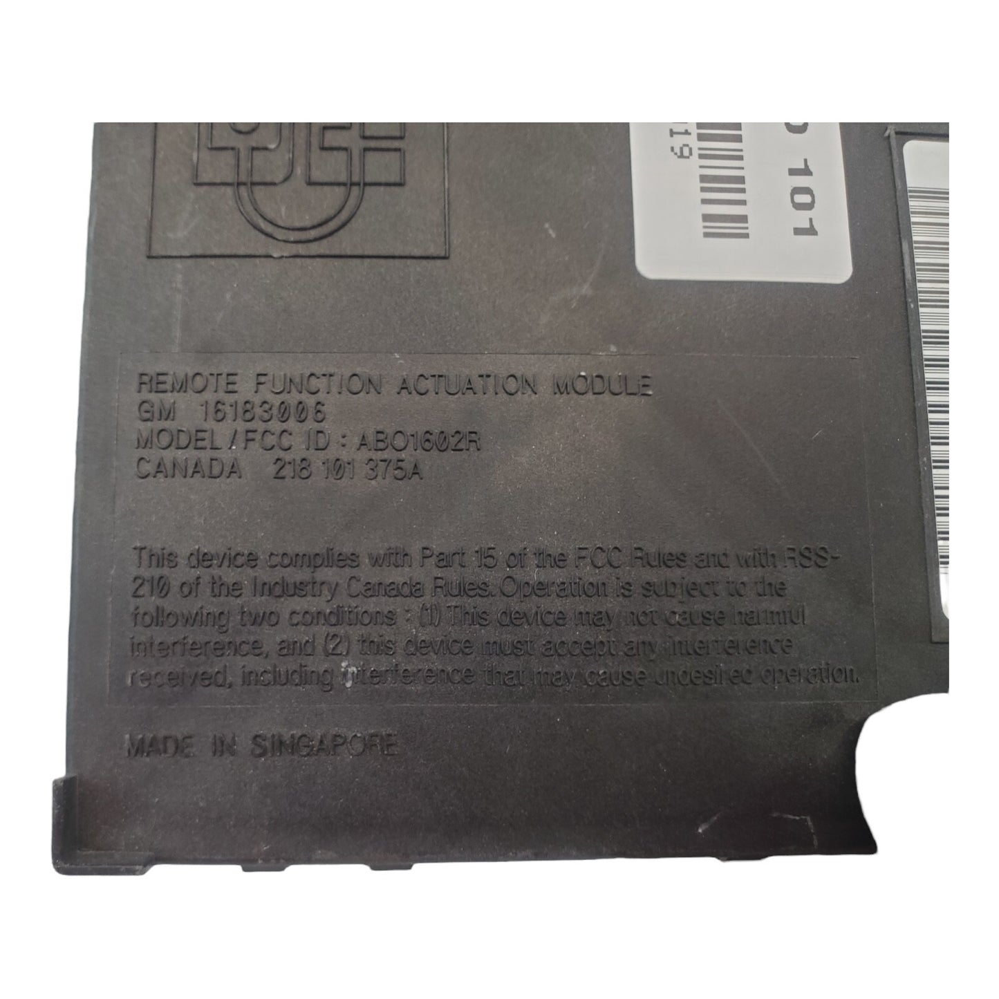 96 Cadillac Seville Remote Keyless Entry Module 16183006