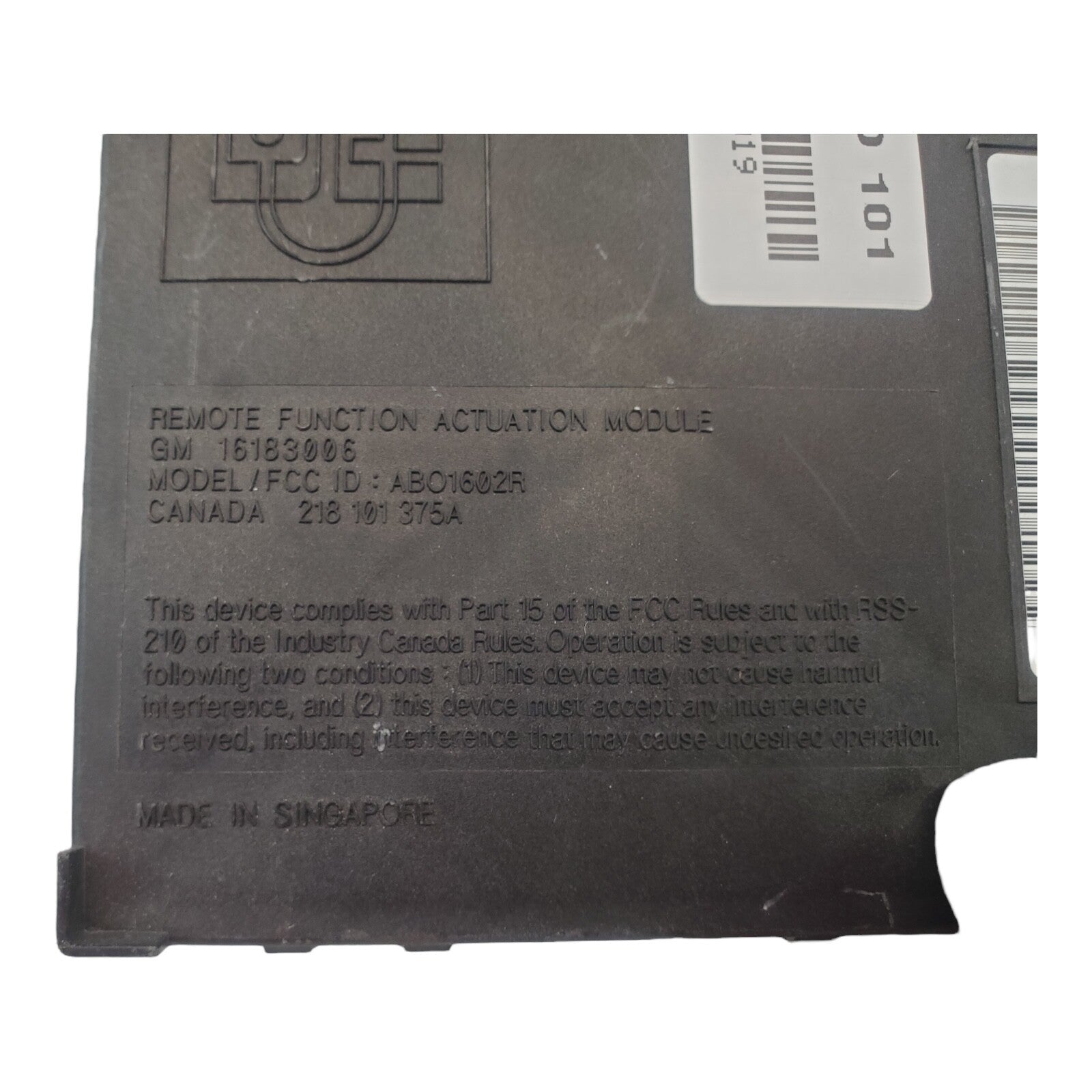 96 Cadillac Seville Remote Keyless Entry Module 16183006