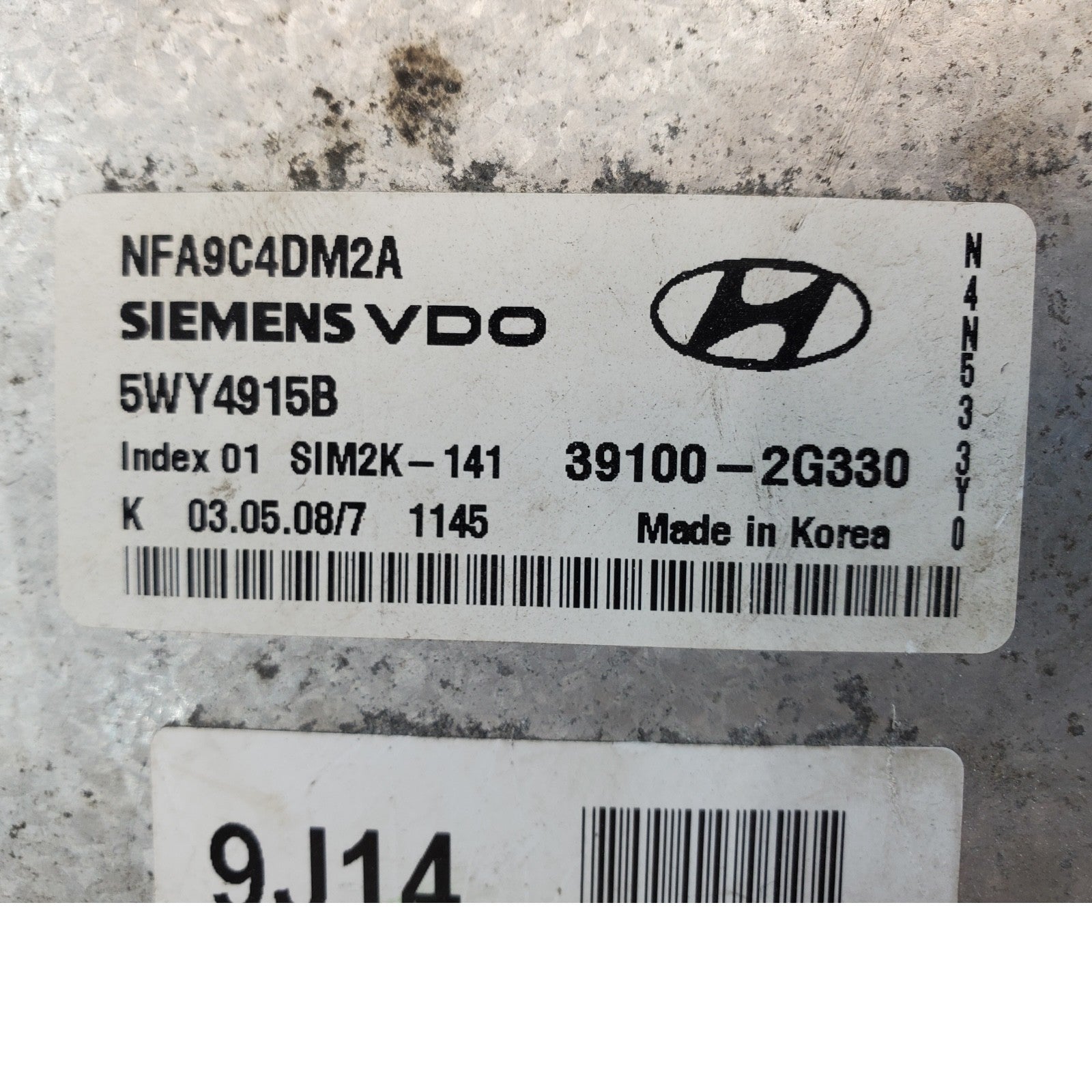 09 10 HYUNDAI SONATA Engine Motor Brain Box 2.4 39100-2G330
