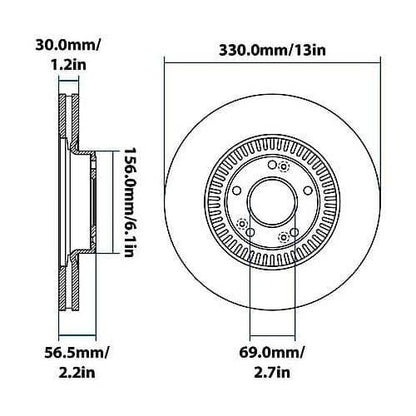 2009-2014 Hyundai Genesis Front Disc Brake Rotor