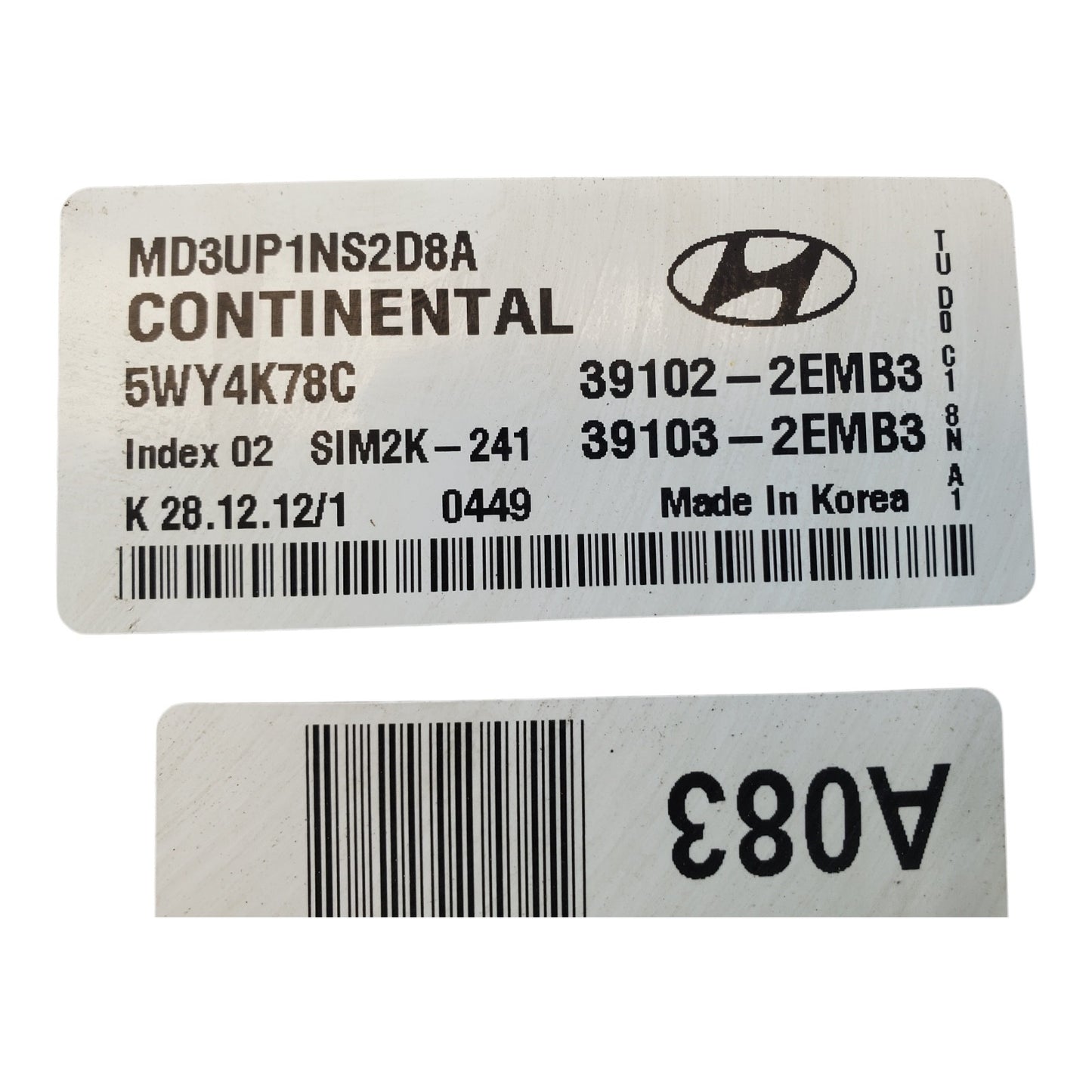 11 12 13 Hyundai Elantra 1.8 Engine Control Module Unit ECU ECM OEM 39102-2EMB3