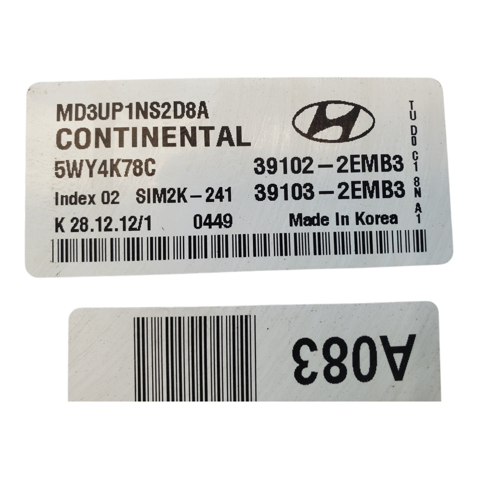 11 12 13 Hyundai Elantra 1.8 Engine Control Module Unit ECU ECM OEM 39102-2EMB3