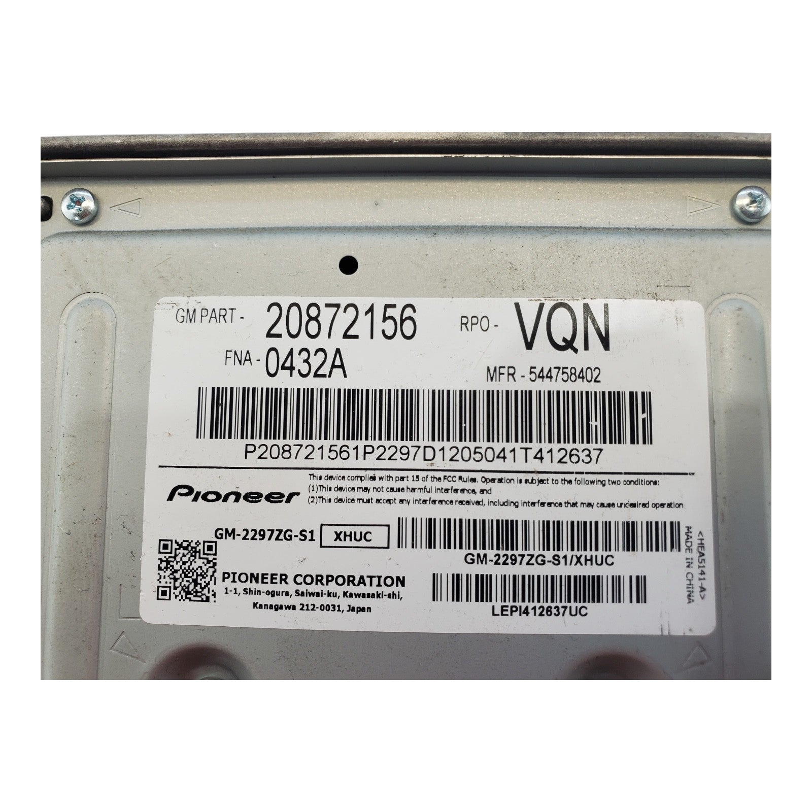 OEM Radio For Equinox Amplifier 20872156