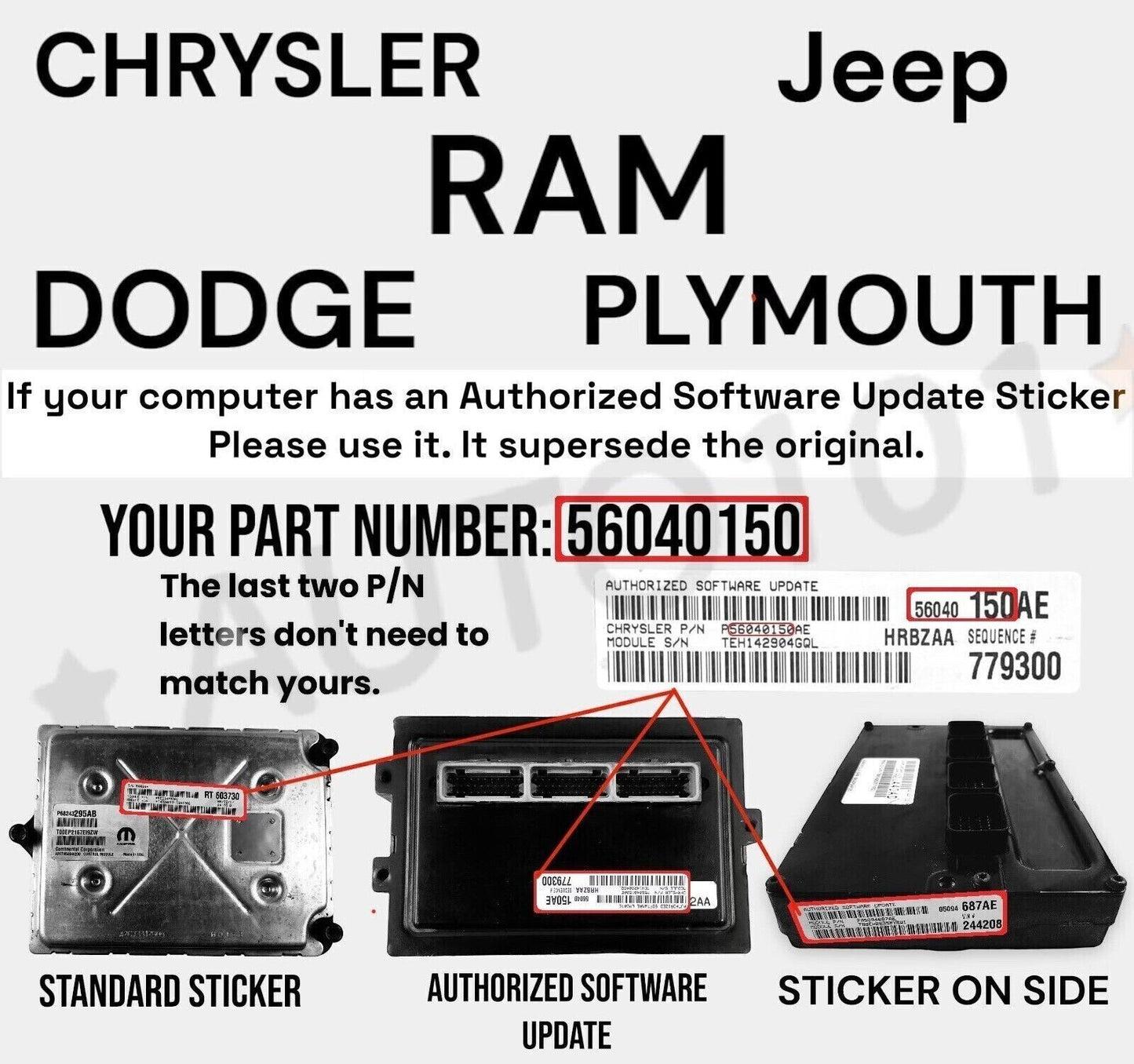 VIN Programmed 2019 Grand Cherokee 6.4L Engine Computer 05035617 Plug&Play