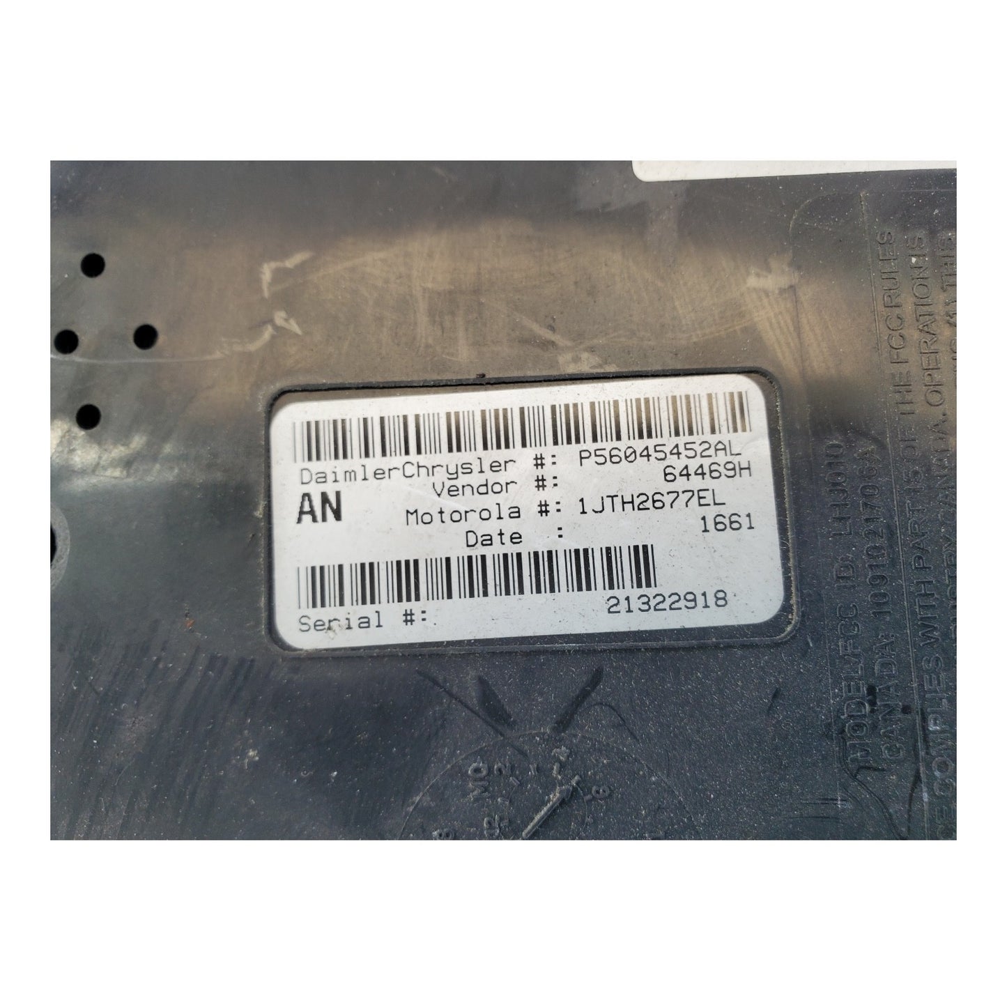 01 DODGE DAKOTA CTM P56045452AL CENTRAL TIMING MODULE UNIT CTU OEM BCM 452AL AN