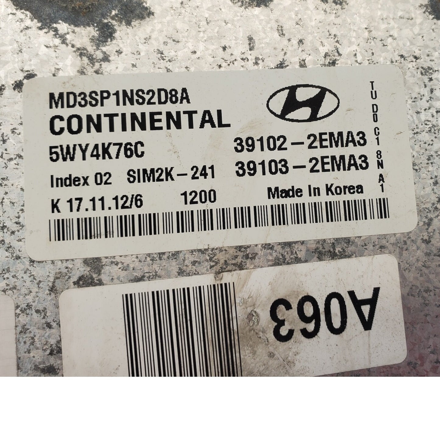 11-13 Hyundai Elantra 1.8L ECM Engine Computer Control Module ECU 39102-2EMA3