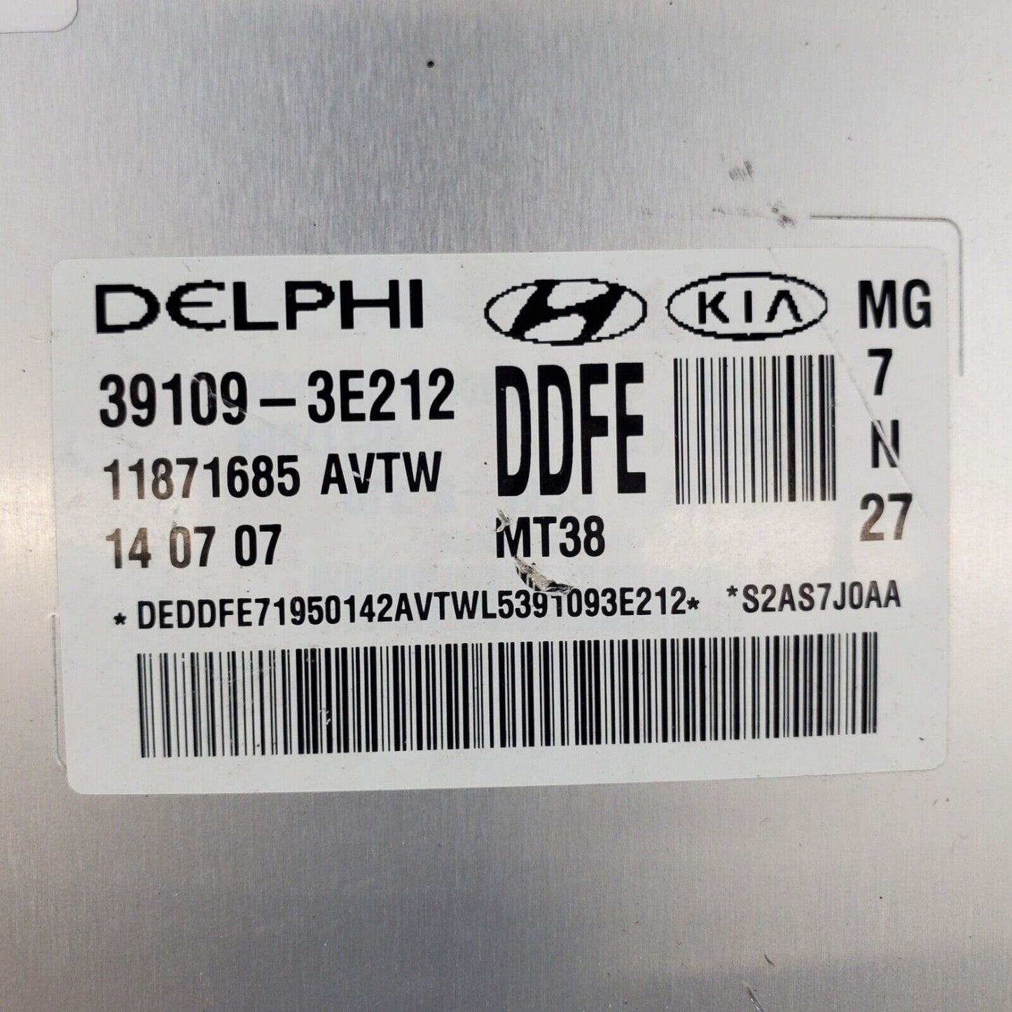 2007 2008 Kia Optima 2.7L Engine Computer Control Module ECM PN 39109-3E212