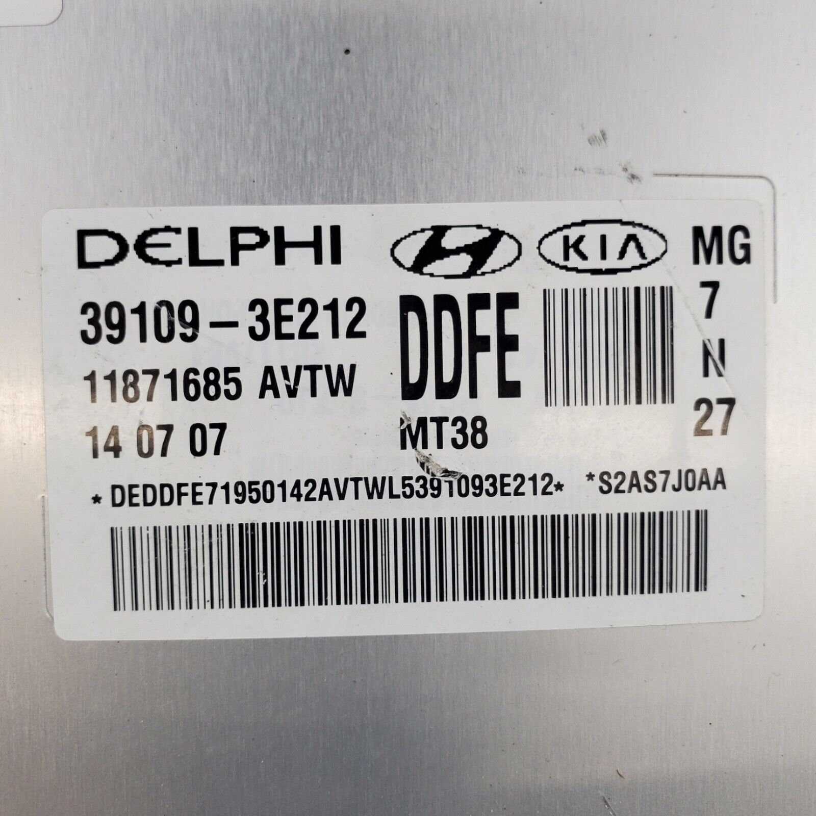 2007 2008 Kia Optima 2.7L Engine Computer Control Module ECM PN 39109-3E212