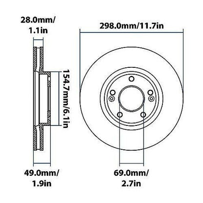 2007-2009 Hyundai Santa Fe Front Disc Brake Rotor