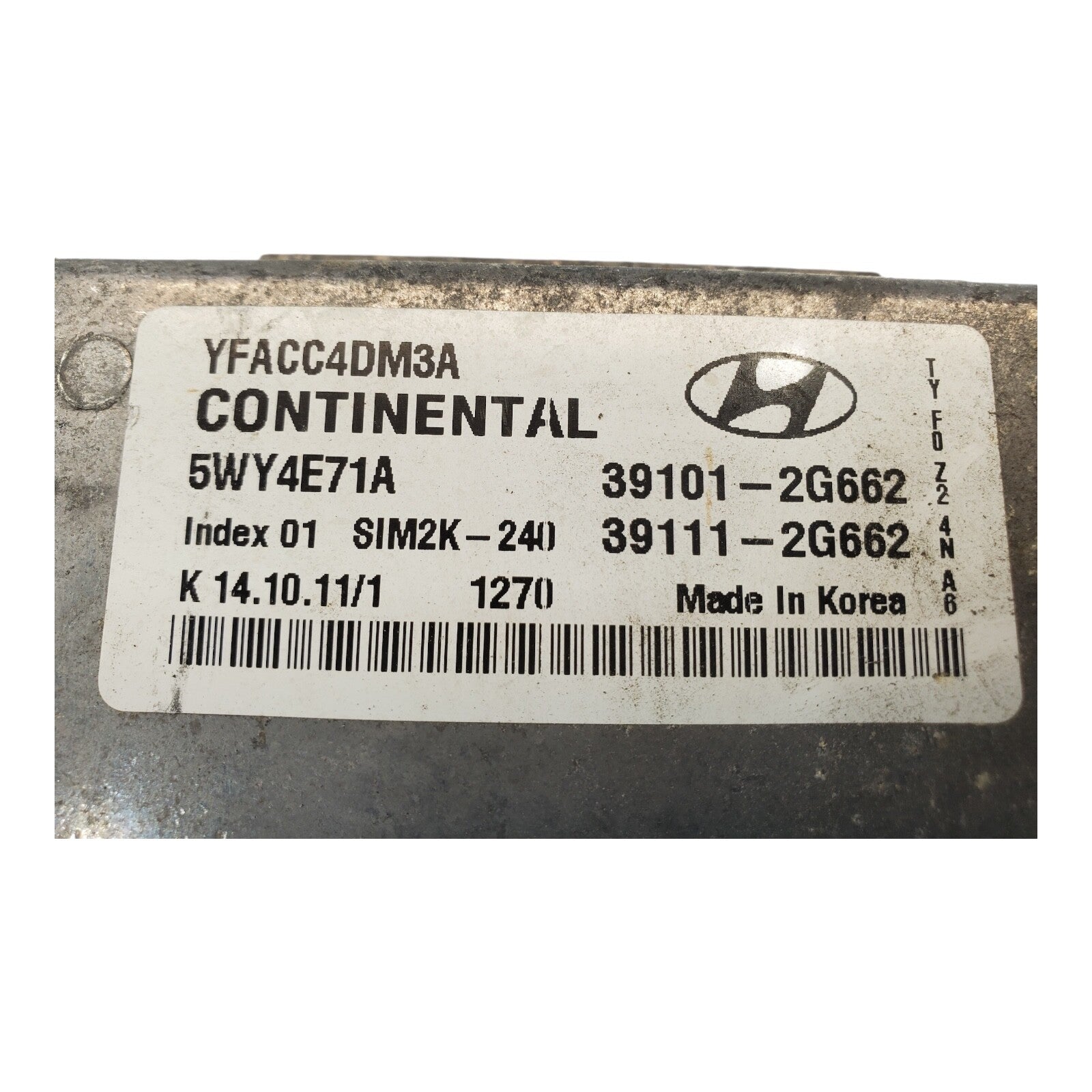11-14 Hyundai Sonata 2.4L ECM Engine Computer Control Module 39101-2G662
