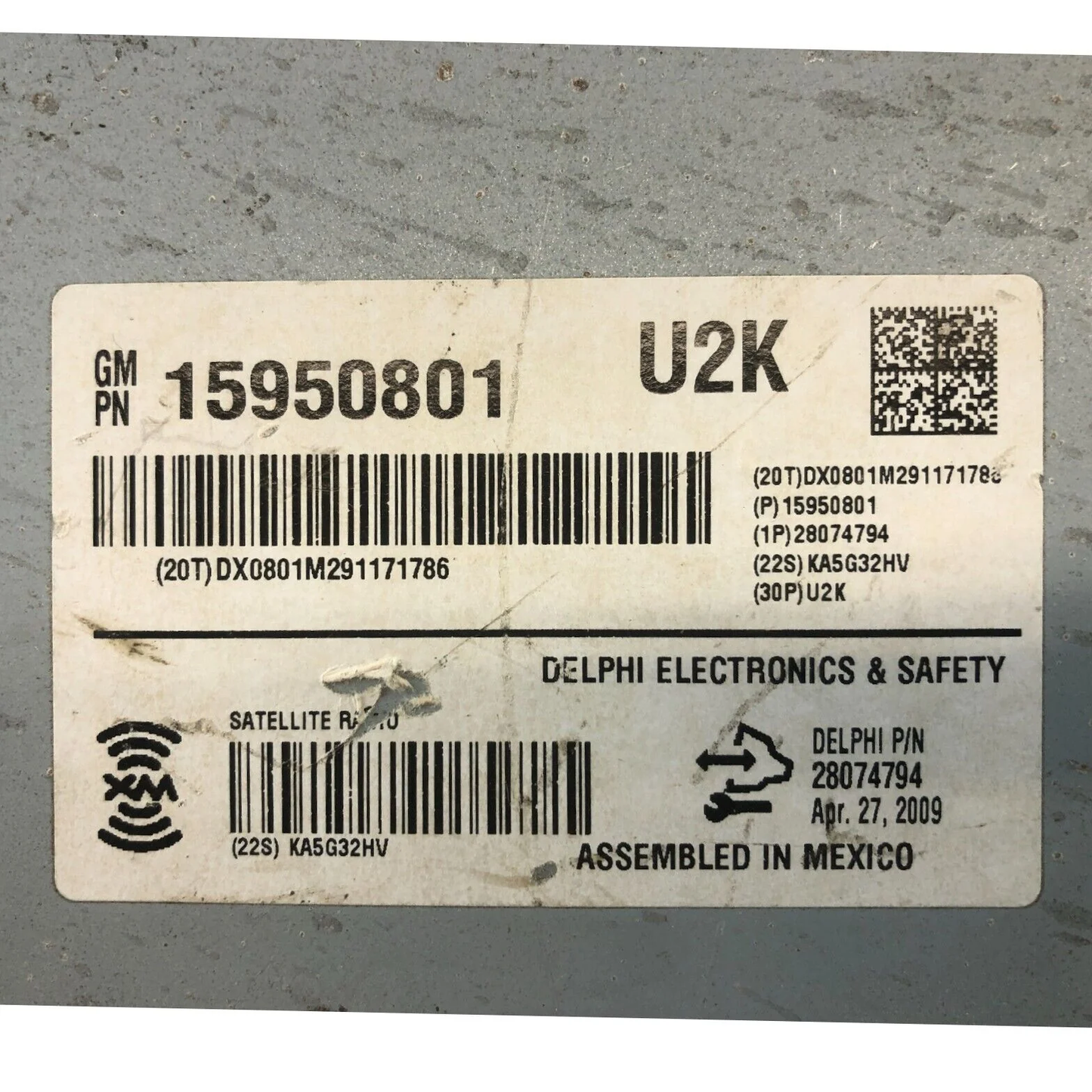 06-16 Cadillac DTS S-Band XM Satellite Digital Receiver Module 15950801