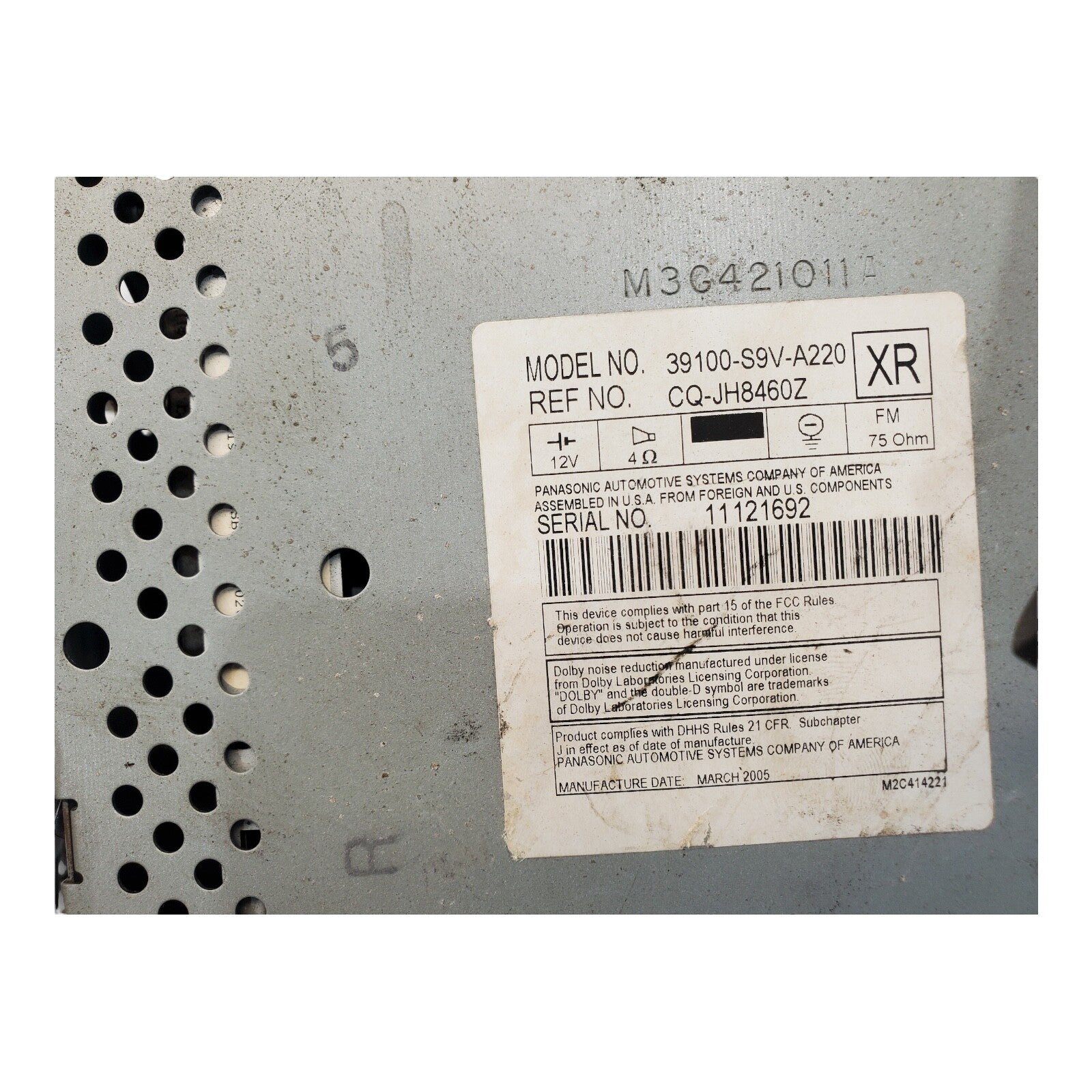 03 04 05 Honda Pilot Audio Equipment Radio AM-FM-CD-Cassette 39100-S9V-A220