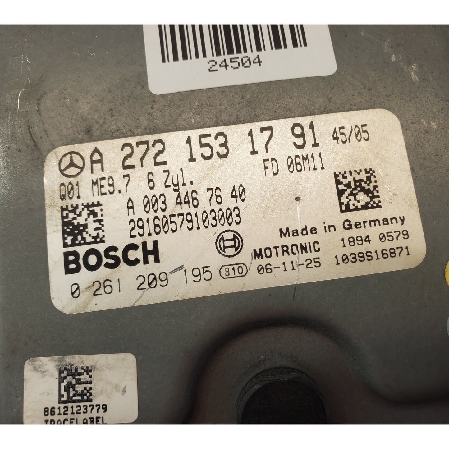 06-07 Mercedes-Benz C230 A2721531791 Engine Control Module Unit ECM