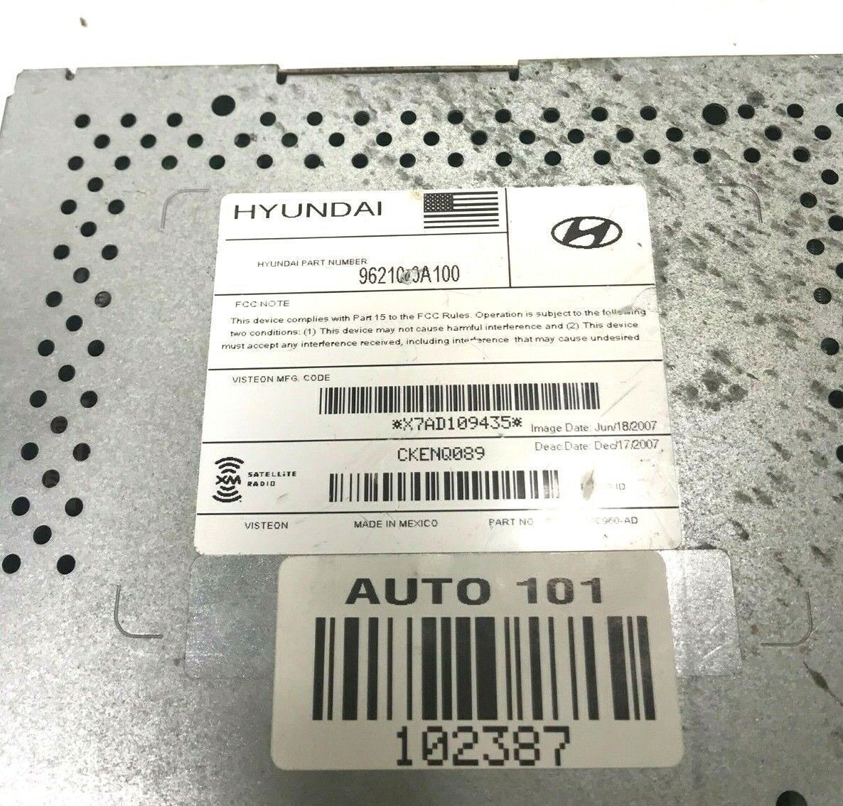 08-10 HYUNDAI SONATA RADIO SATELLITE MODULE 96210-0A100