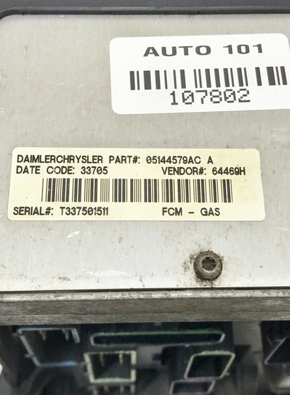 ✅ 01-07 Dodge Caravan 3.3L A/T Fuse Box Relay Unit 05144507AE