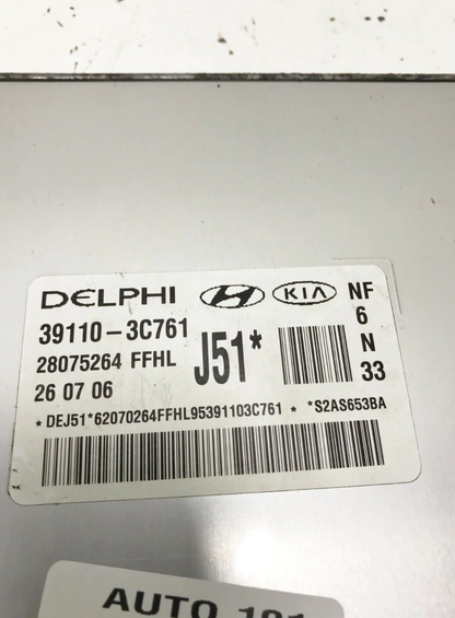 06-08 Hyundai Sonata 3.3L Engine Control Unit ECU 391103C761 OEM