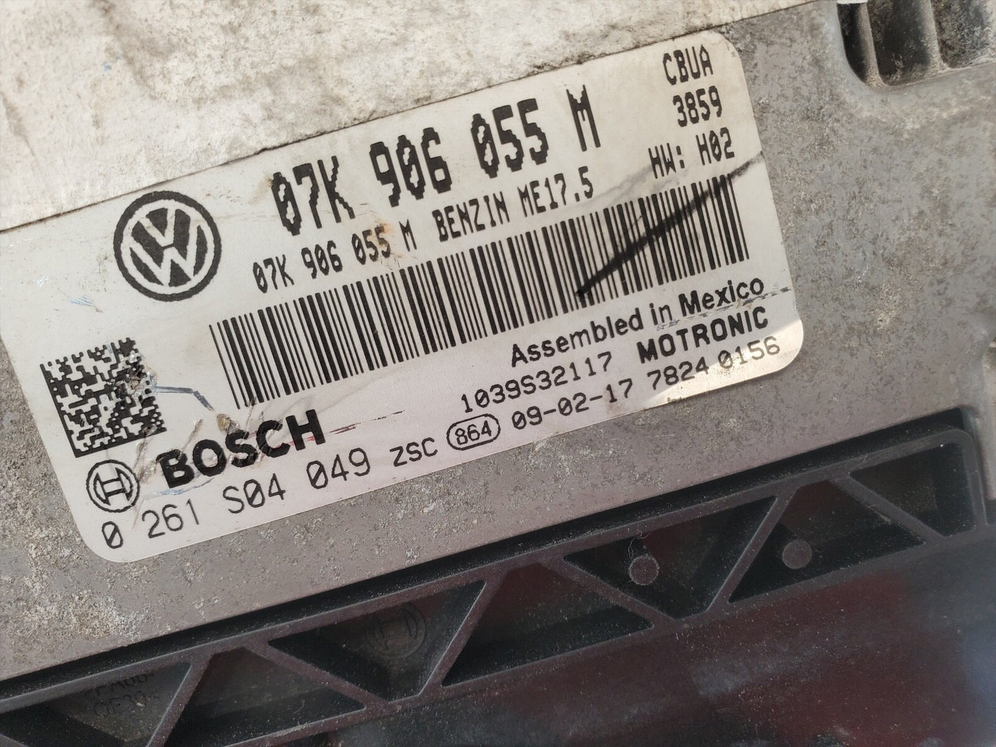 09 VW JETTA RABBIT 2.5L ECM ENGINE COMPUTER CONTROL MODULE 07K 906 055 M