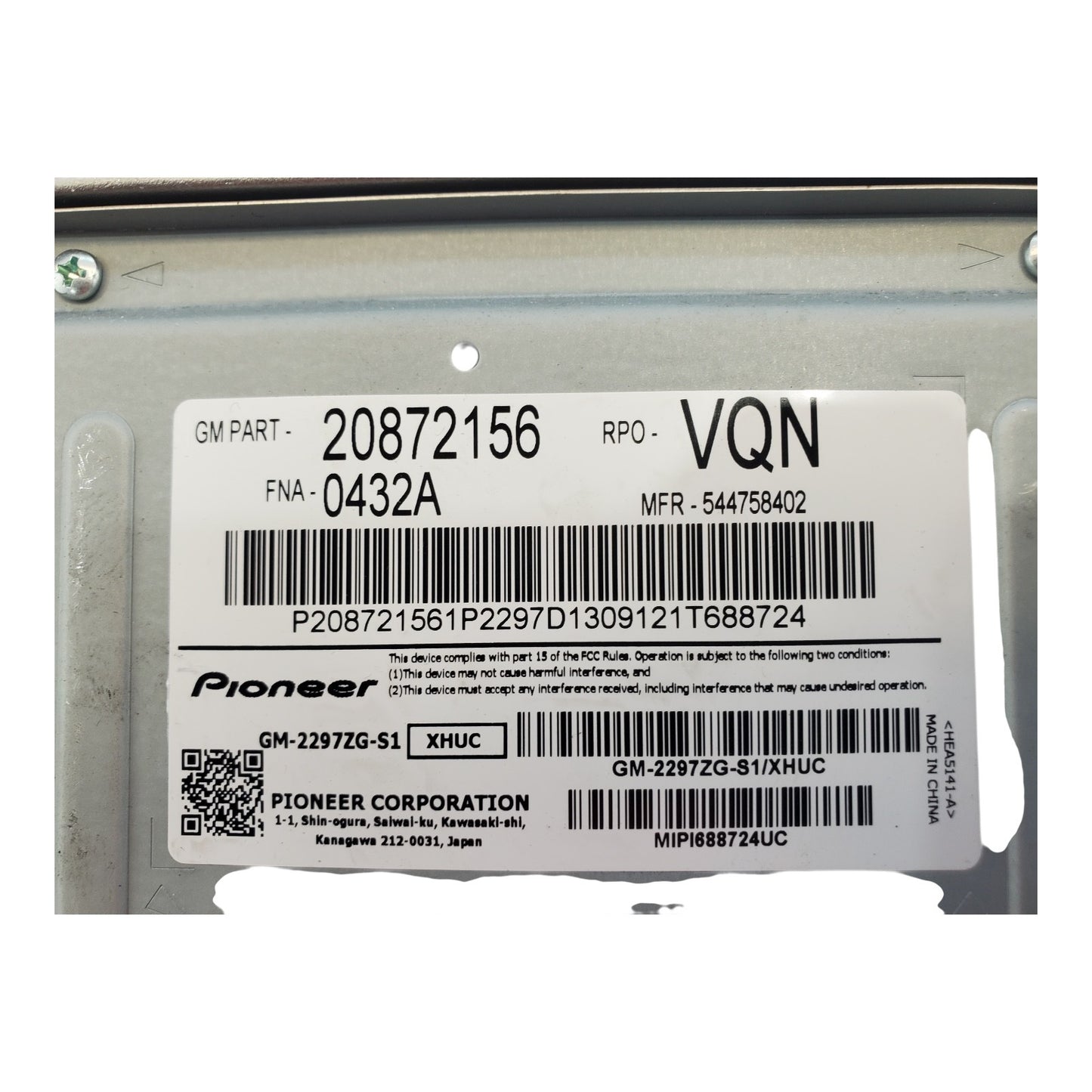 OEM Radio For Equinox Amplifier 20872156
