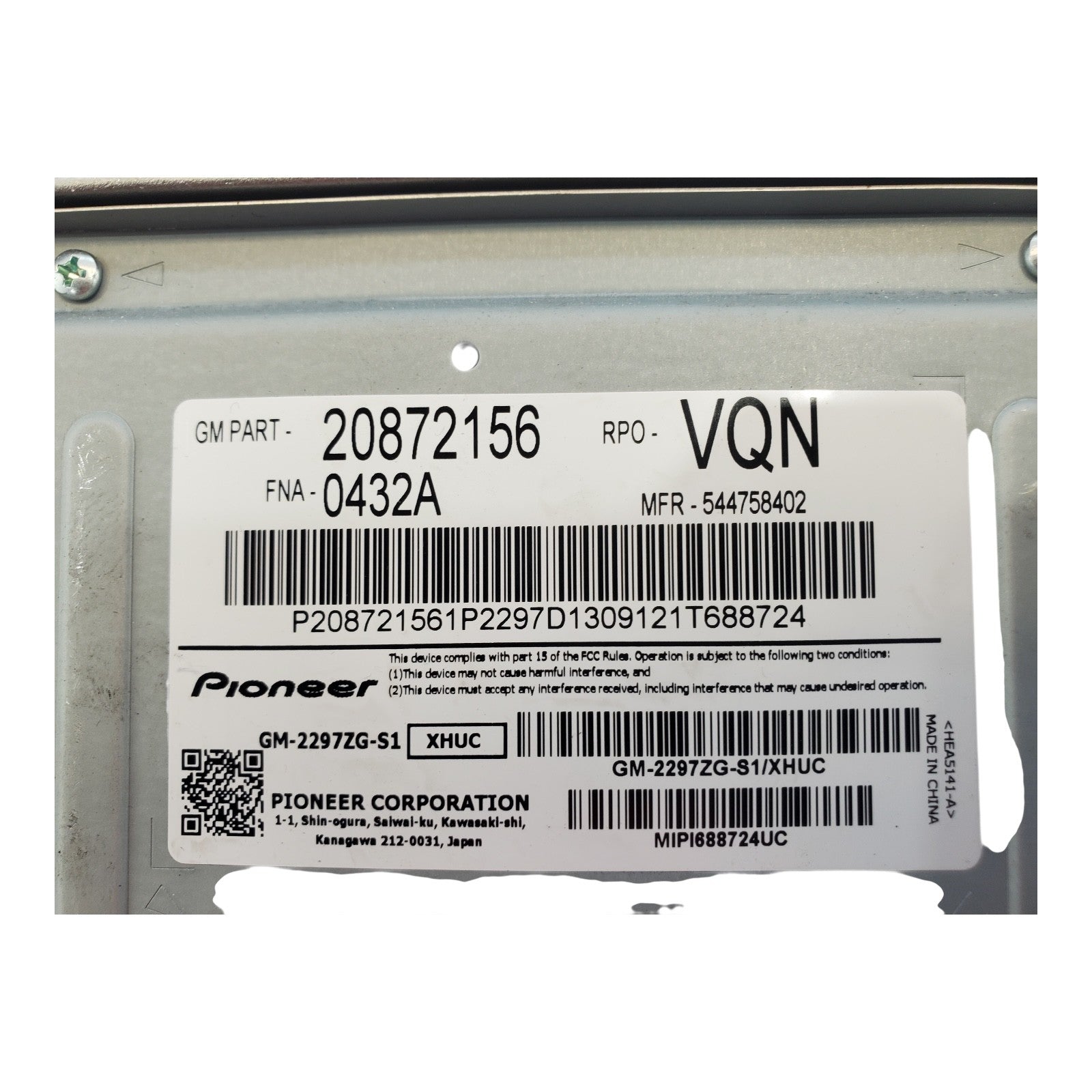 OEM Radio For Equinox Amplifier 20872156