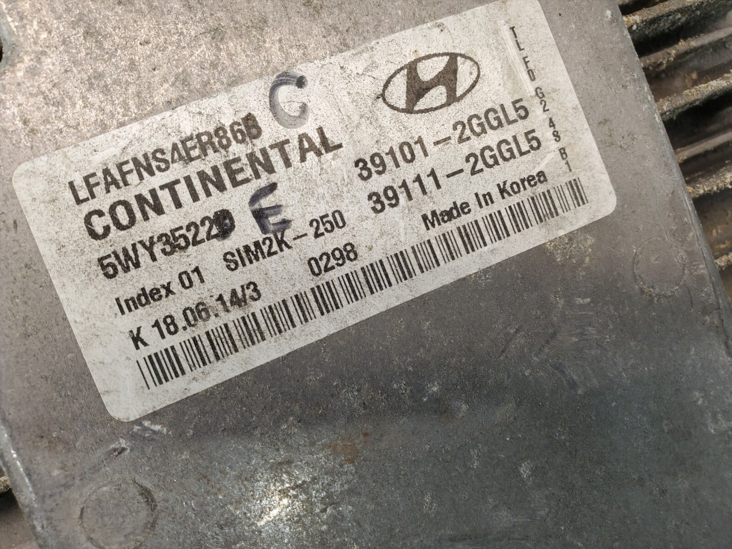 15-17 Hyundai Sonata Engine Computer Ecu Pcm Ecm Pcu Oem 39101-2ggl5