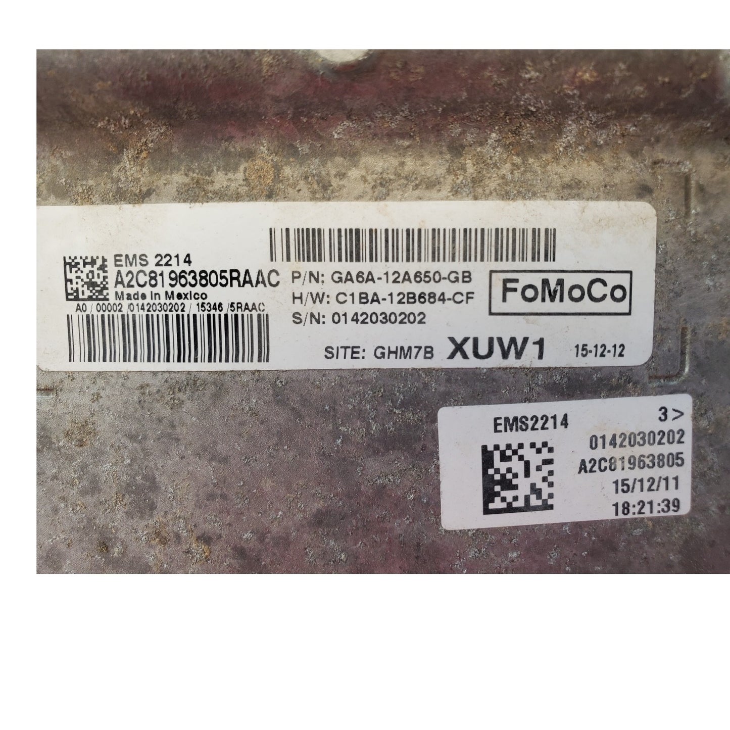 GA6A-12A650-GB Ford Fiesta 2016 ecm ecu computer