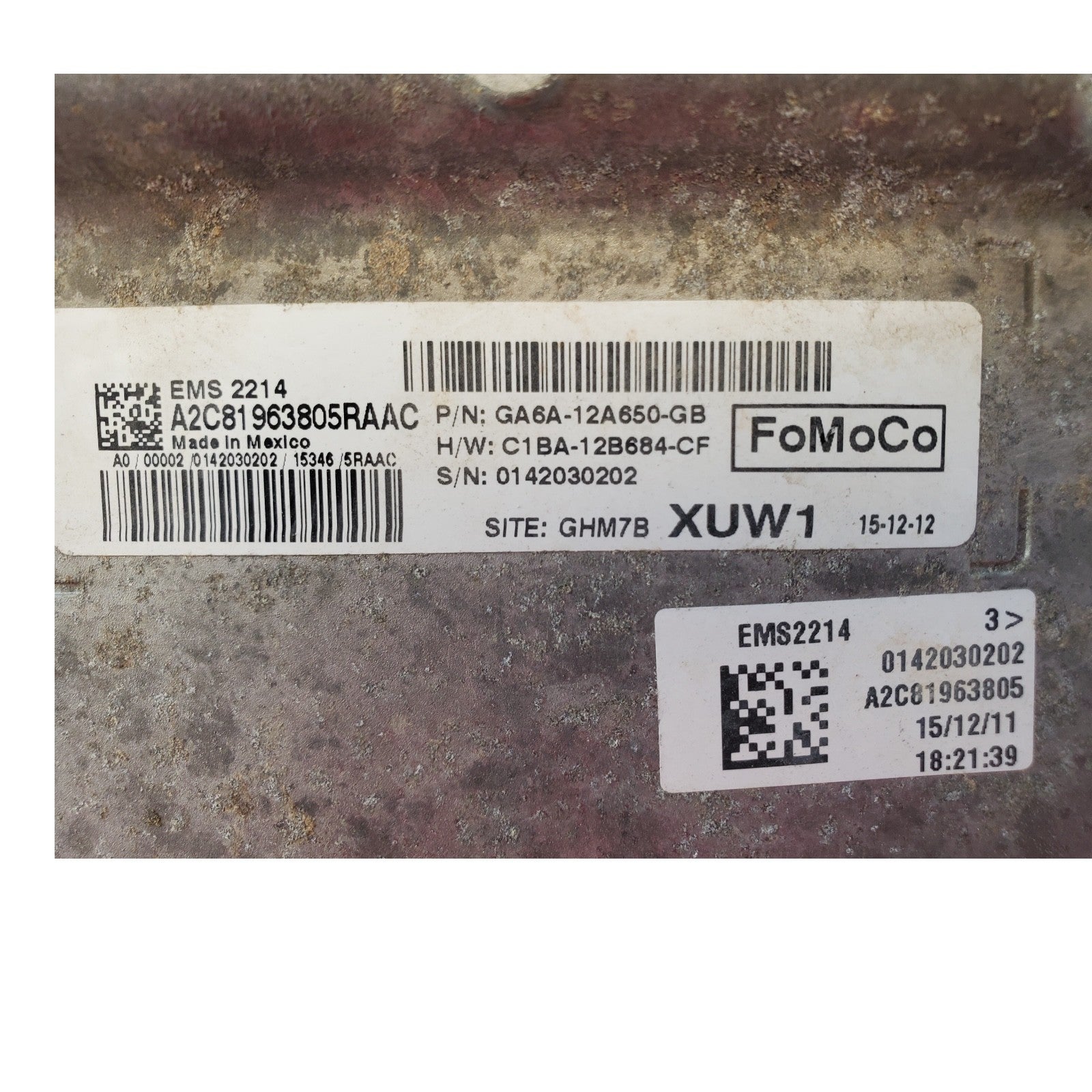 GA6A-12A650-GB Ford Fiesta 2016 ecm ecu computer